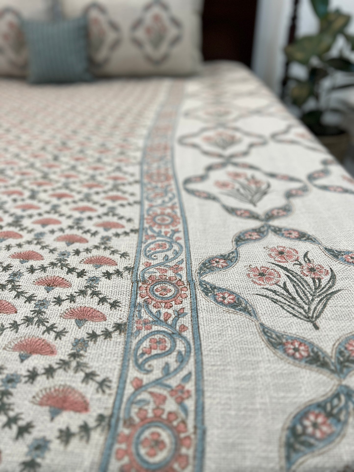 TNT Bedcover | King Size | Hand Block | Meadow Mist