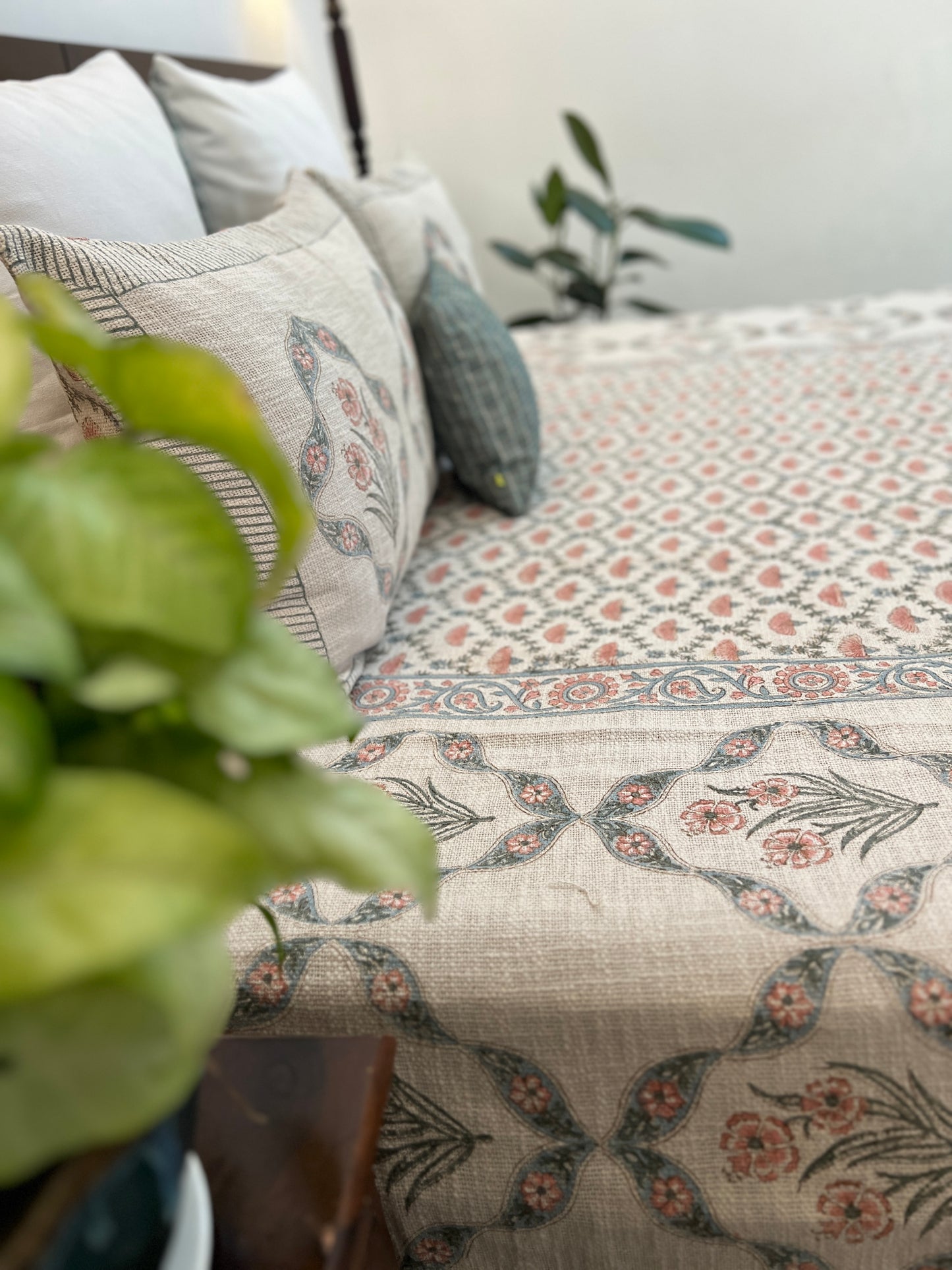 TNT Bedcover | King Size | Hand Block | Meadow Mist