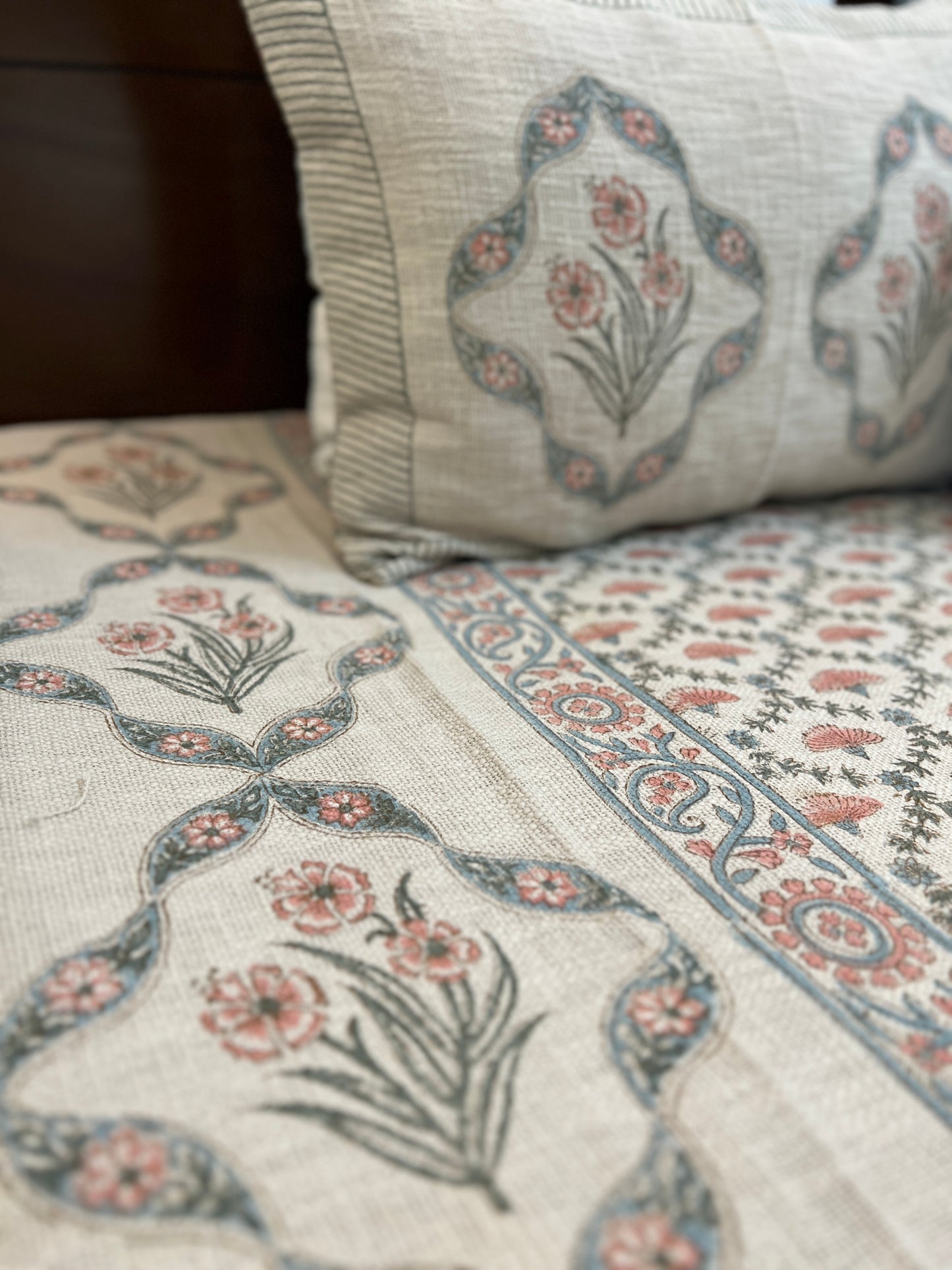 TNT Bedcover | King Size | Hand Block | Meadow Mist