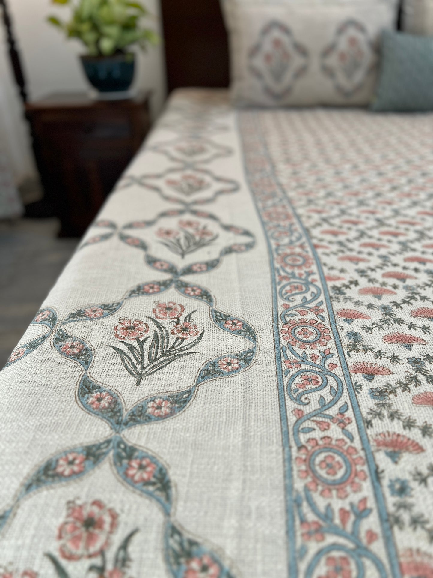 TNT Bedcover | King Size | Hand Block | Meadow Mist