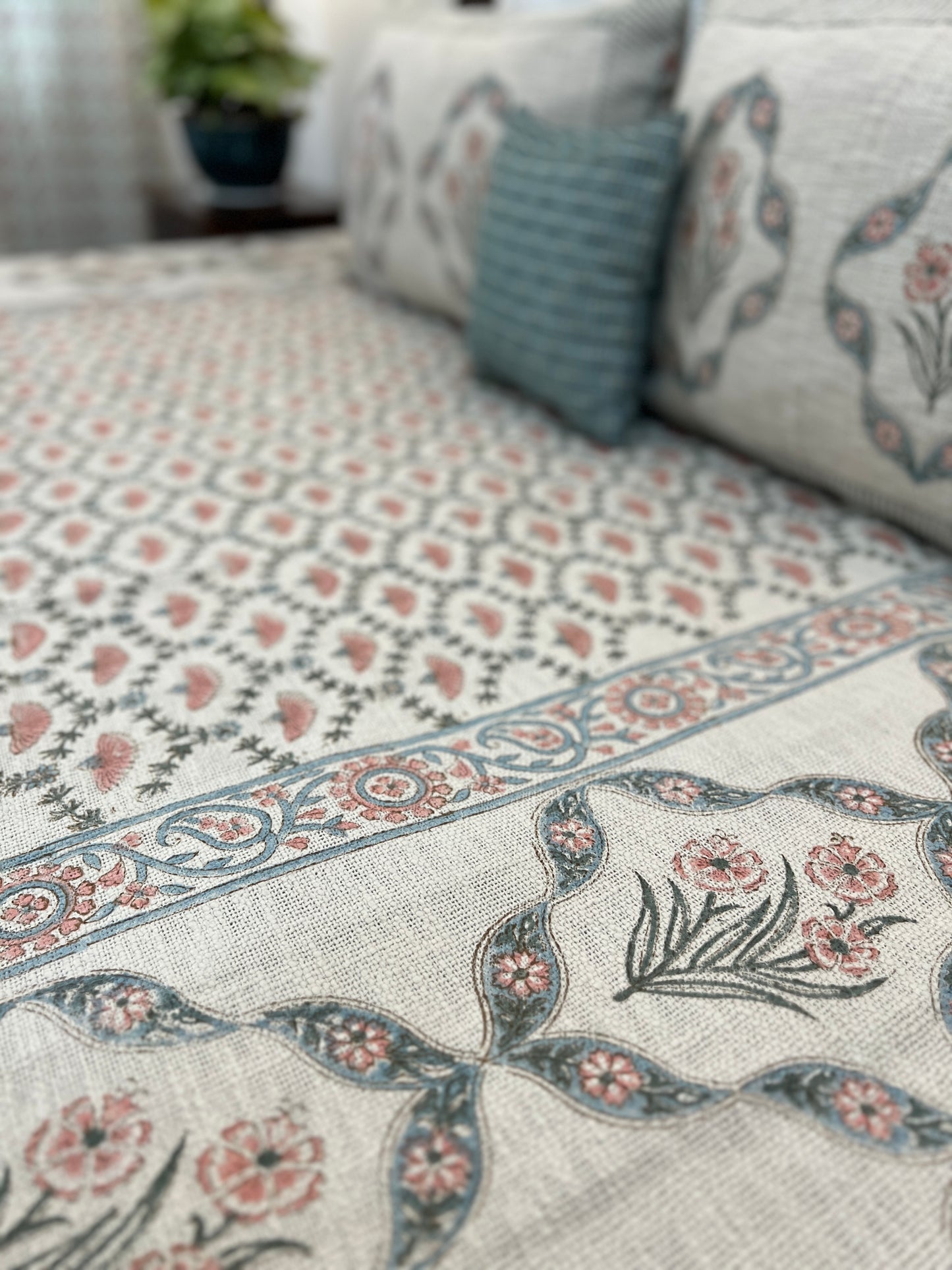 TNT Bedcover | King Size | Hand Block | Meadow Mist