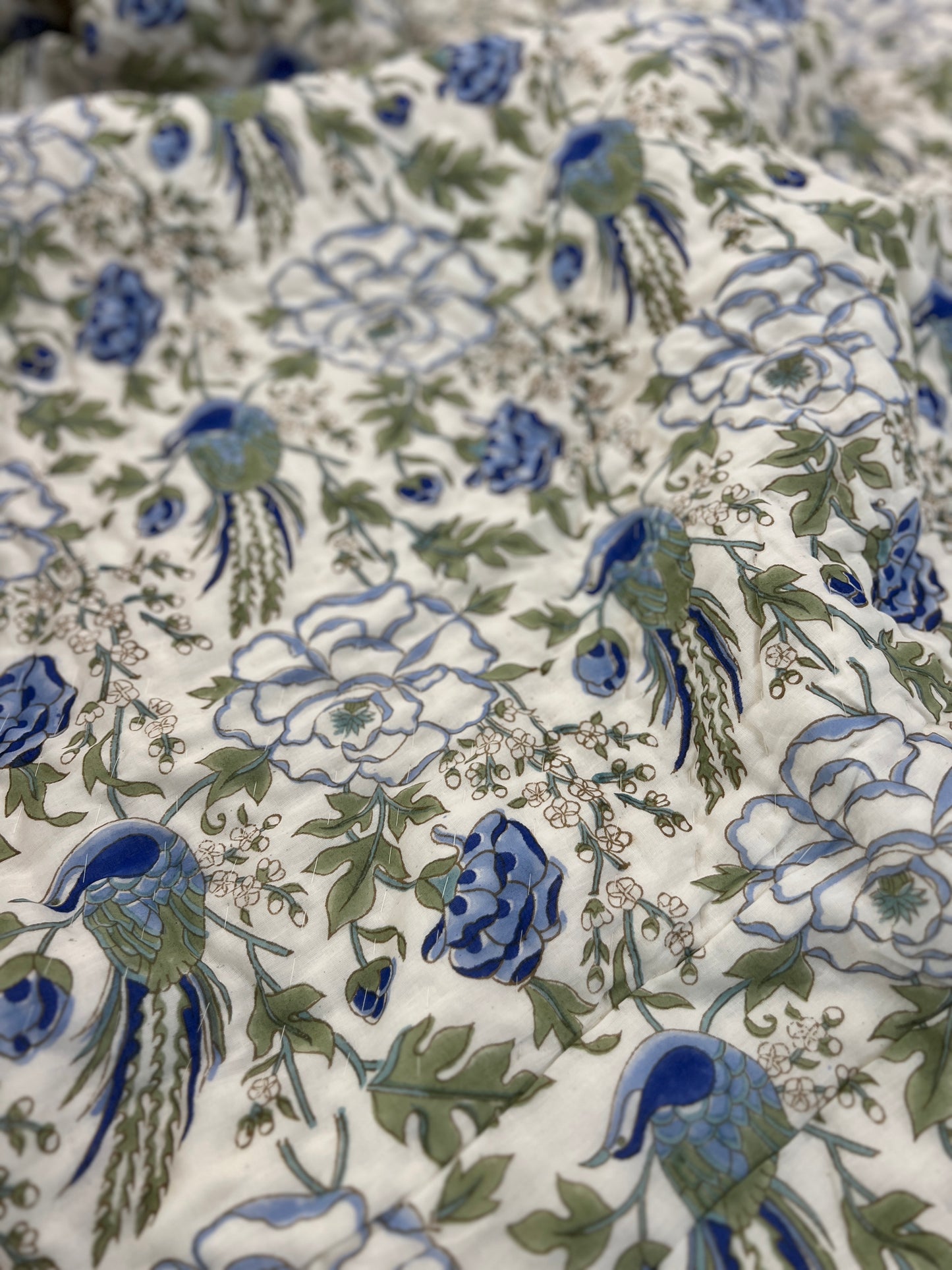 Reversible Hand Block Quilt | Single size | 60*90 Inches | Enchanting Vines