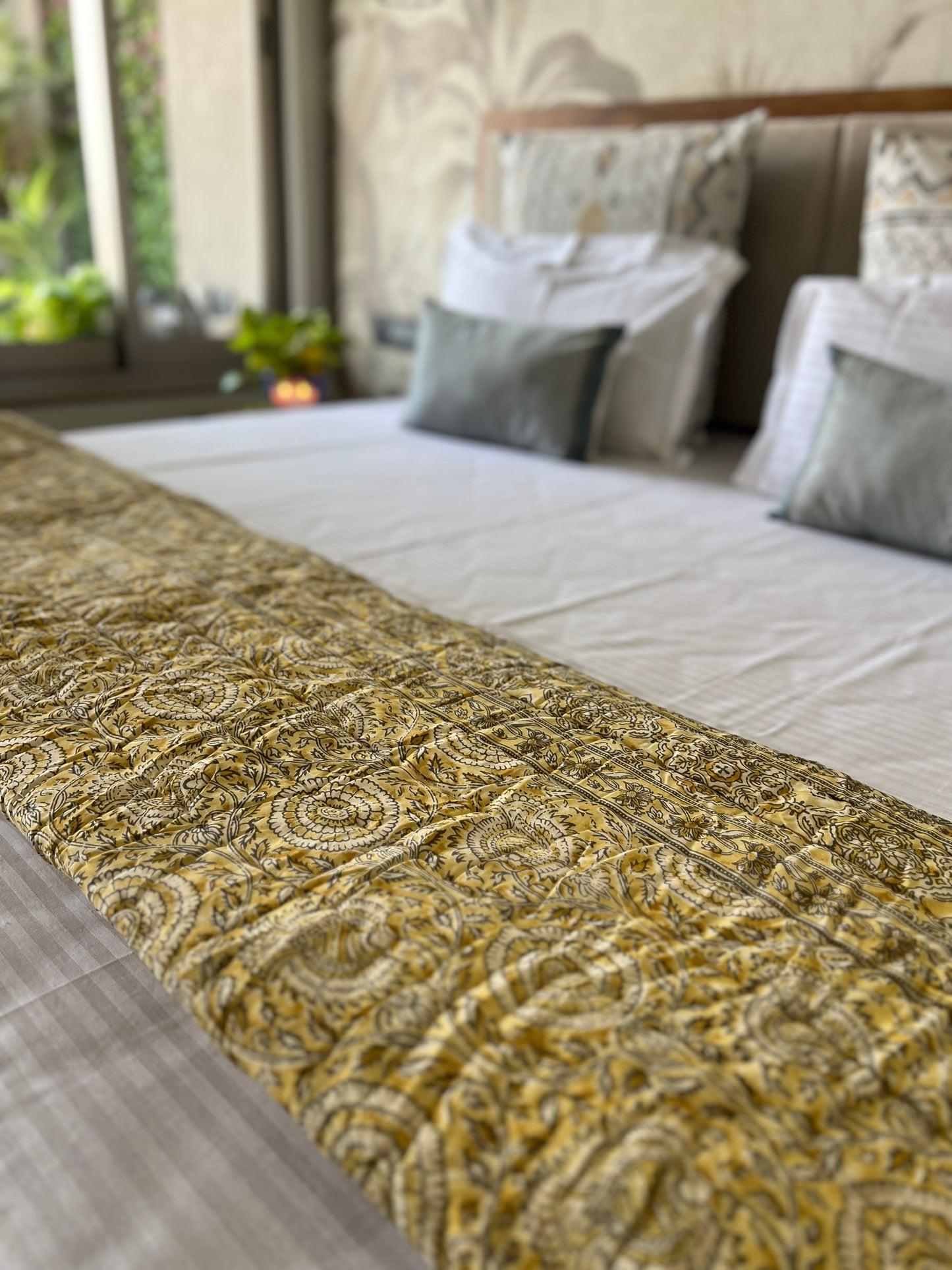 Reversible Hand Print Quilt | King Size 90*108 Inches | Basant