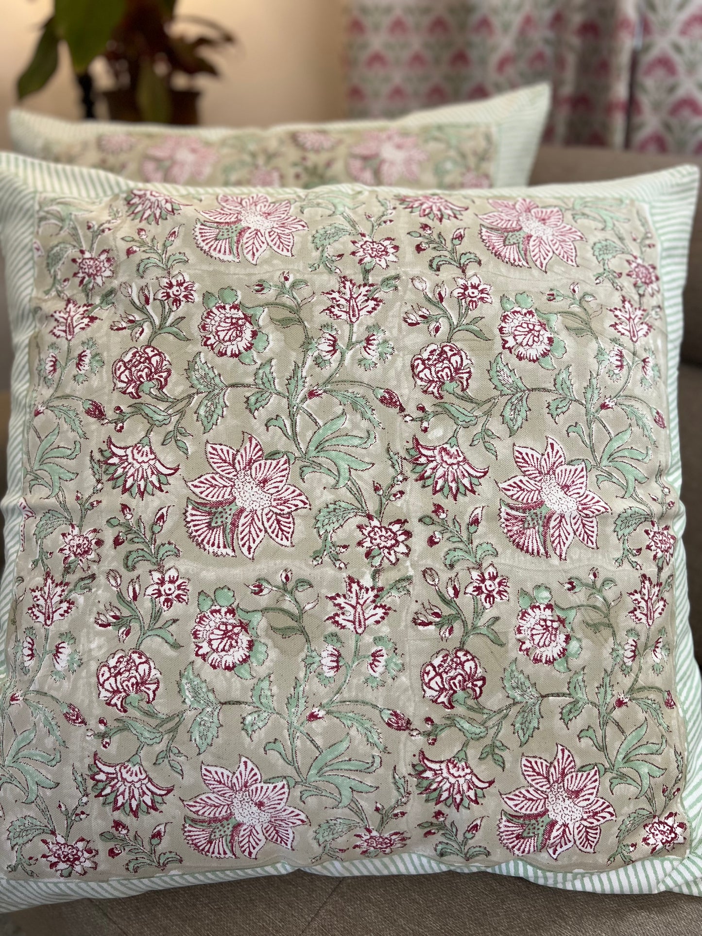 Pair | Big Cushion Covers | 24*24 Inches | Canvas Comfort