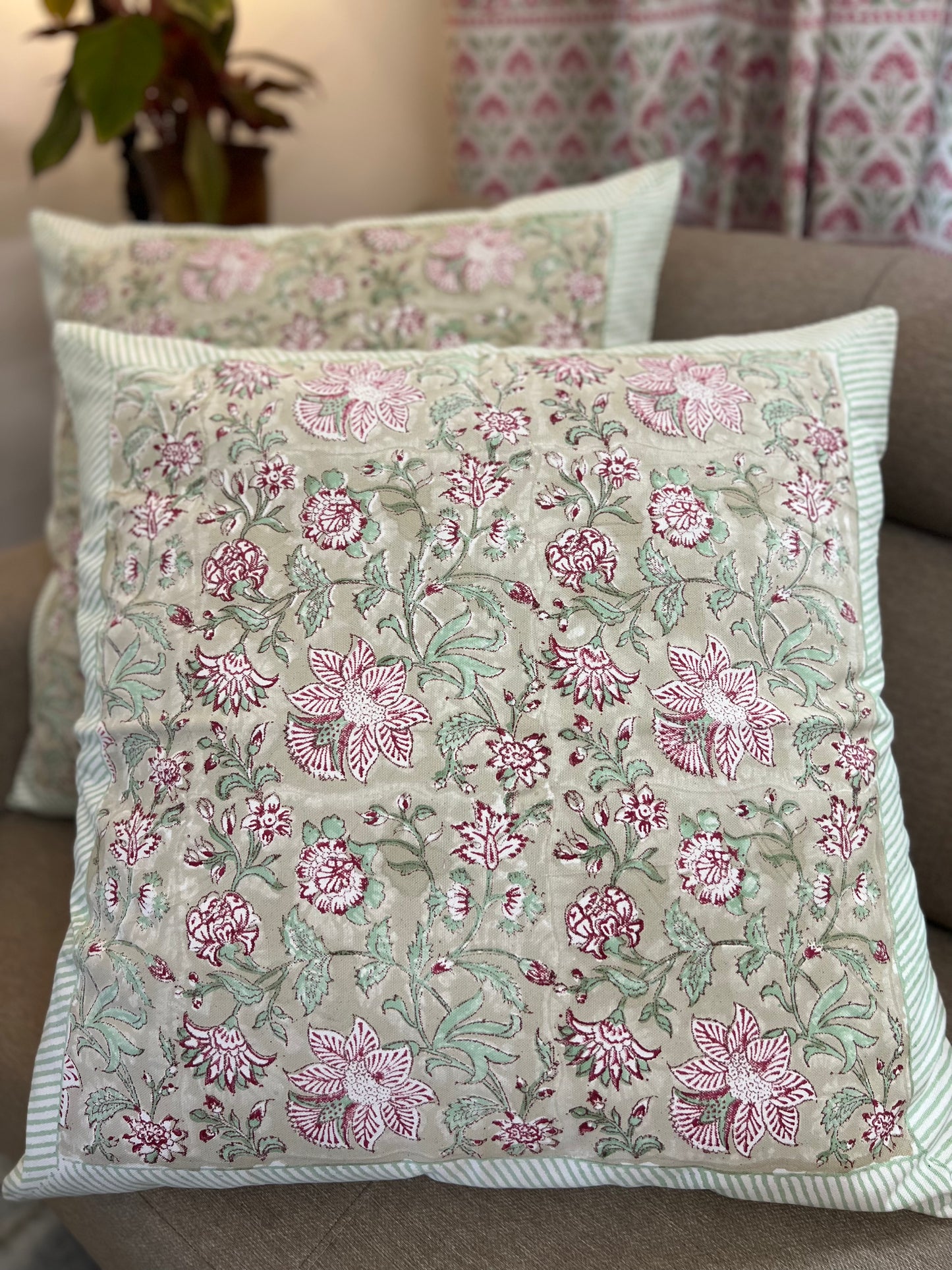 Pair | Big Cushion Covers | 24*24 Inches | Canvas Comfort