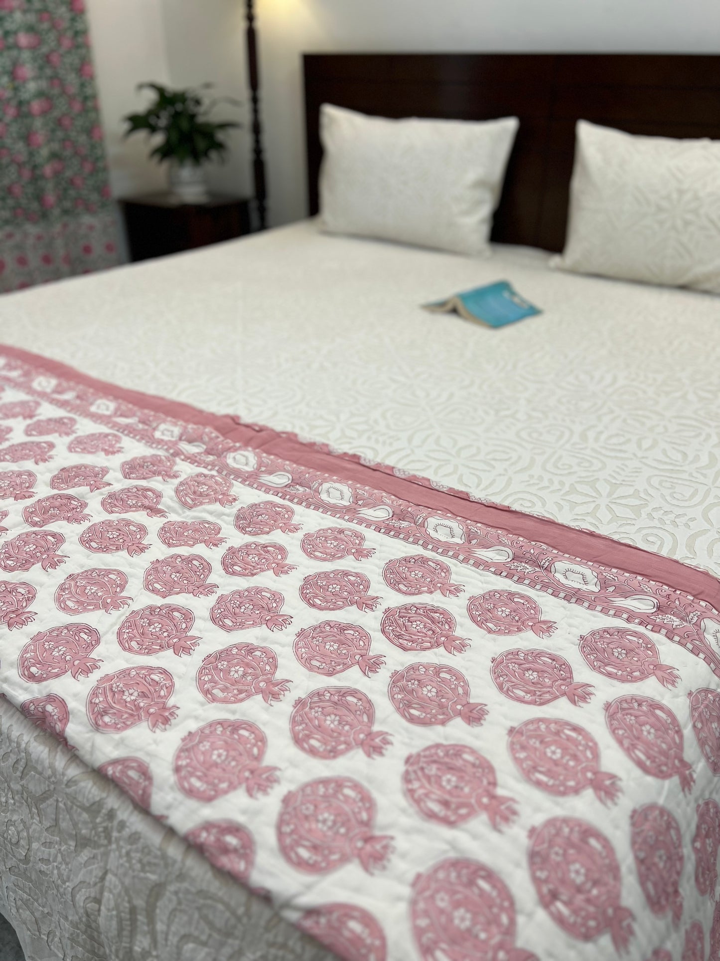 Quilt - Hand Block Quilt | Pomegranate