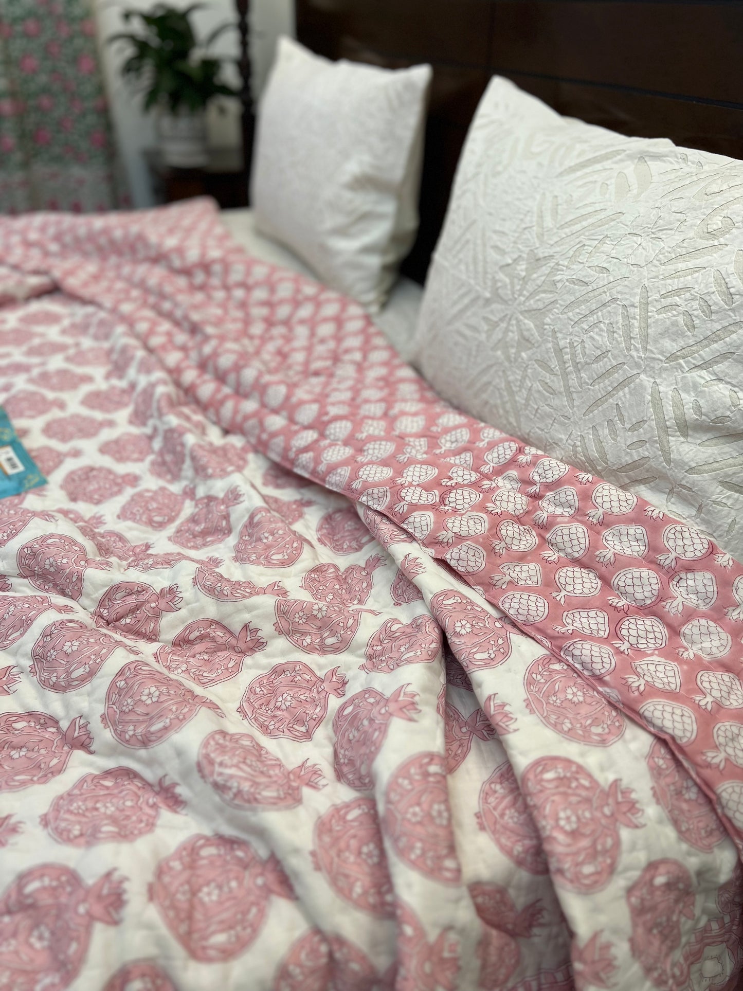 Quilt - Hand Block Quilt | Pomegranate