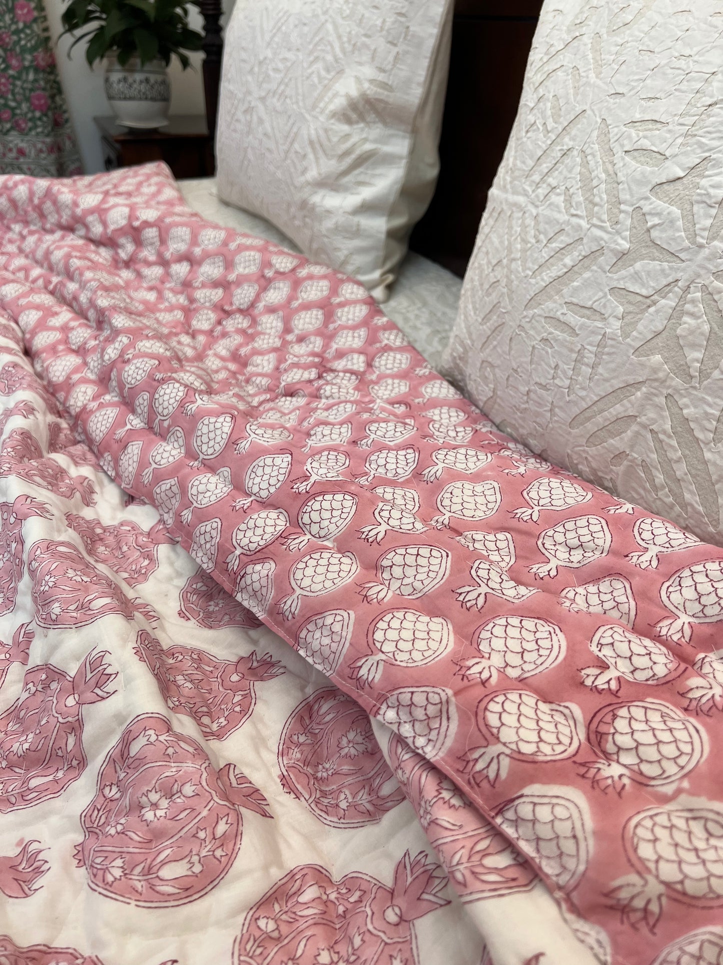 Quilt - Hand Block Quilt | Pomegranate