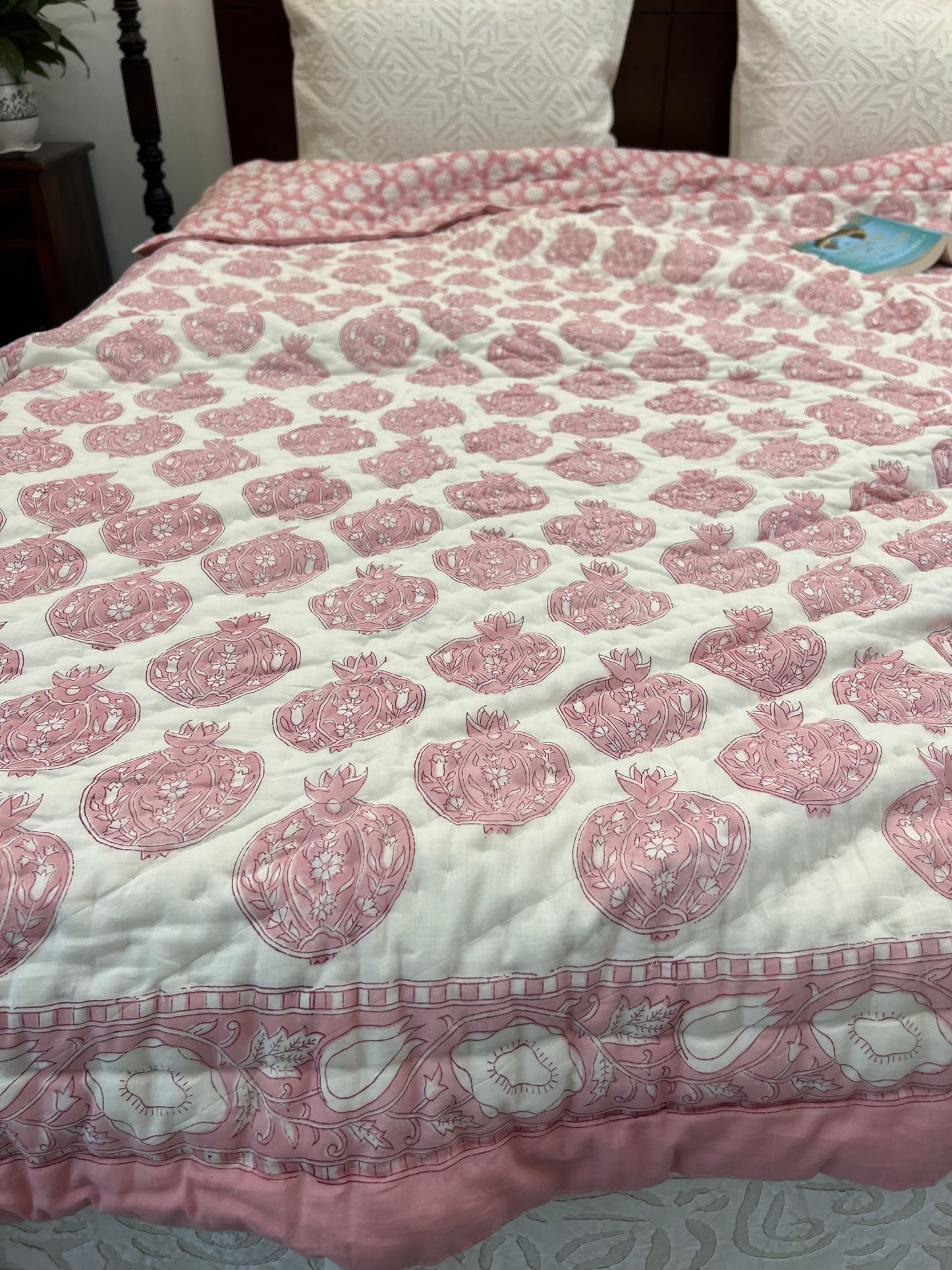 Quilt - Hand Block Quilt | Pomegranate