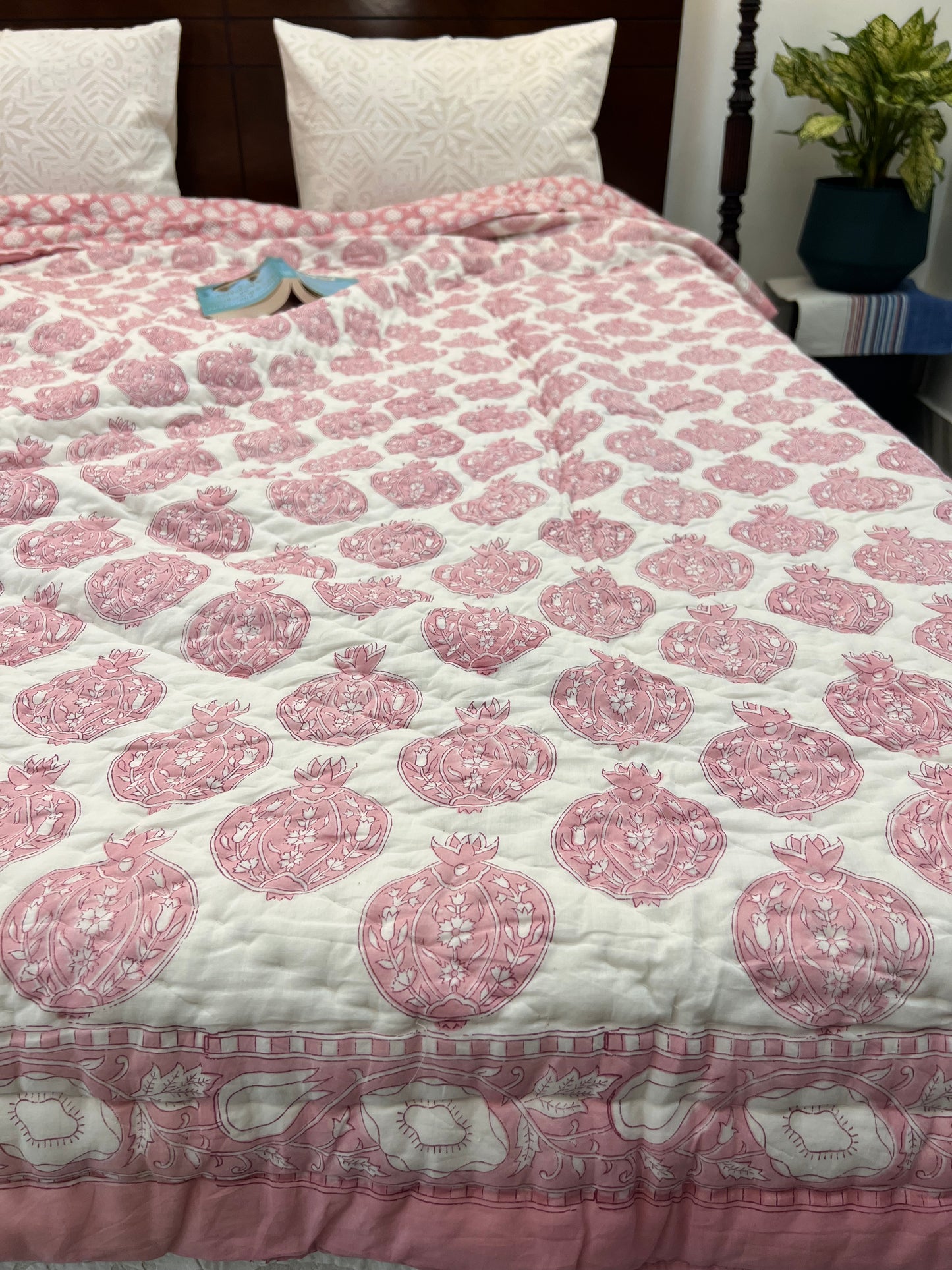 Quilt - Hand Block Quilt | Pomegranate