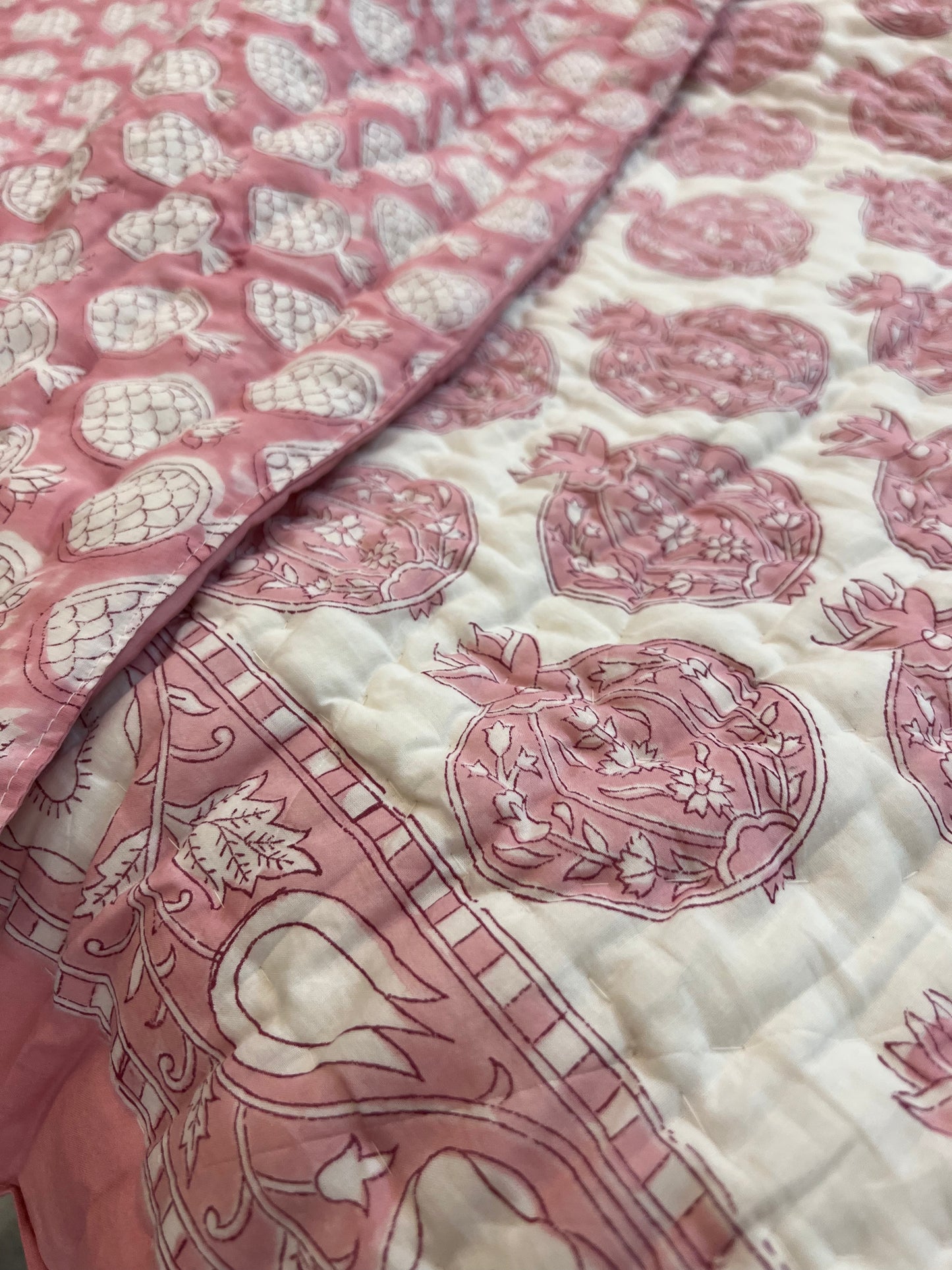 Quilt - Hand Block Quilt | Pomegranate