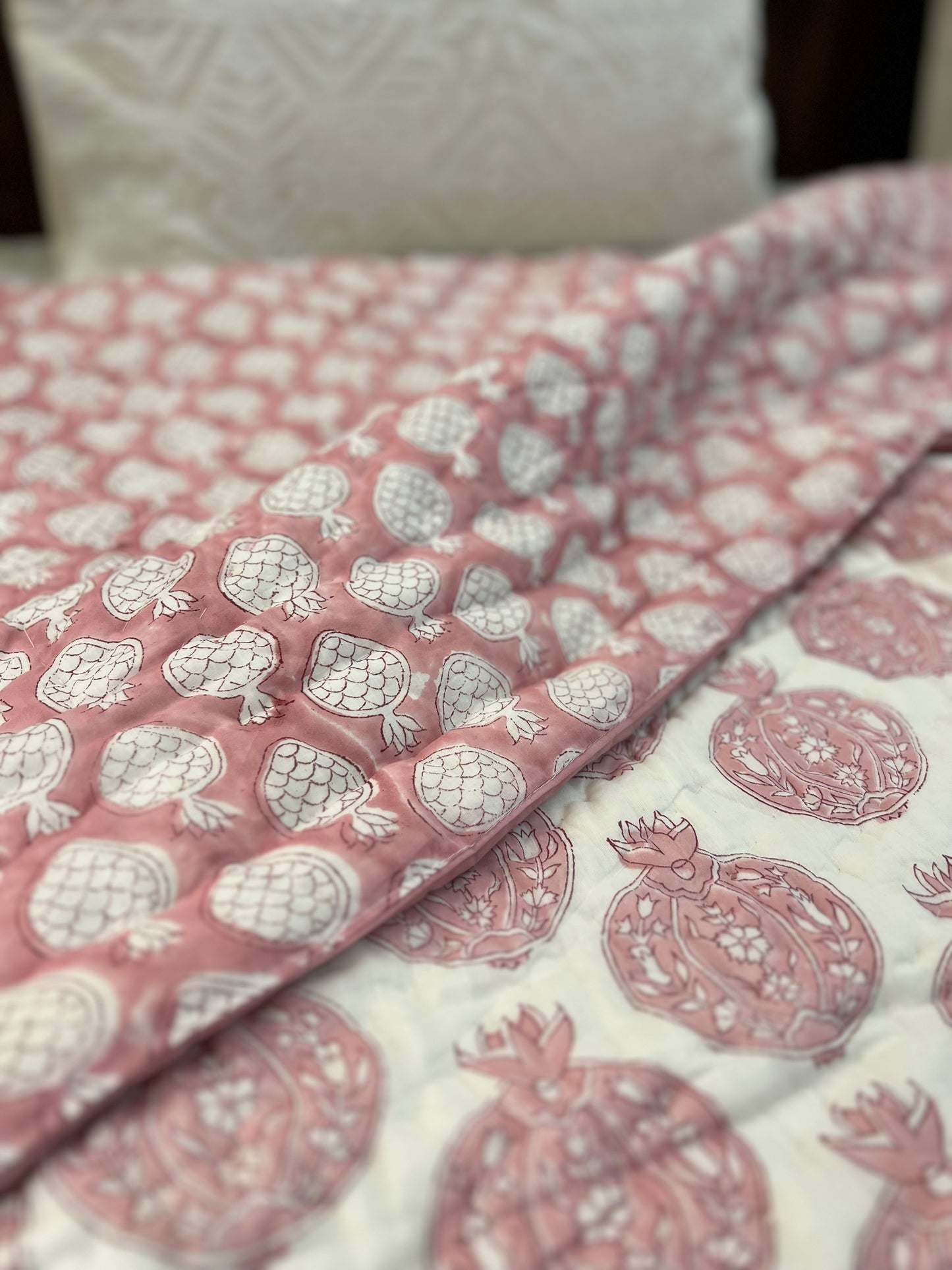 Quilt - Hand Block Quilt | Pomegranate