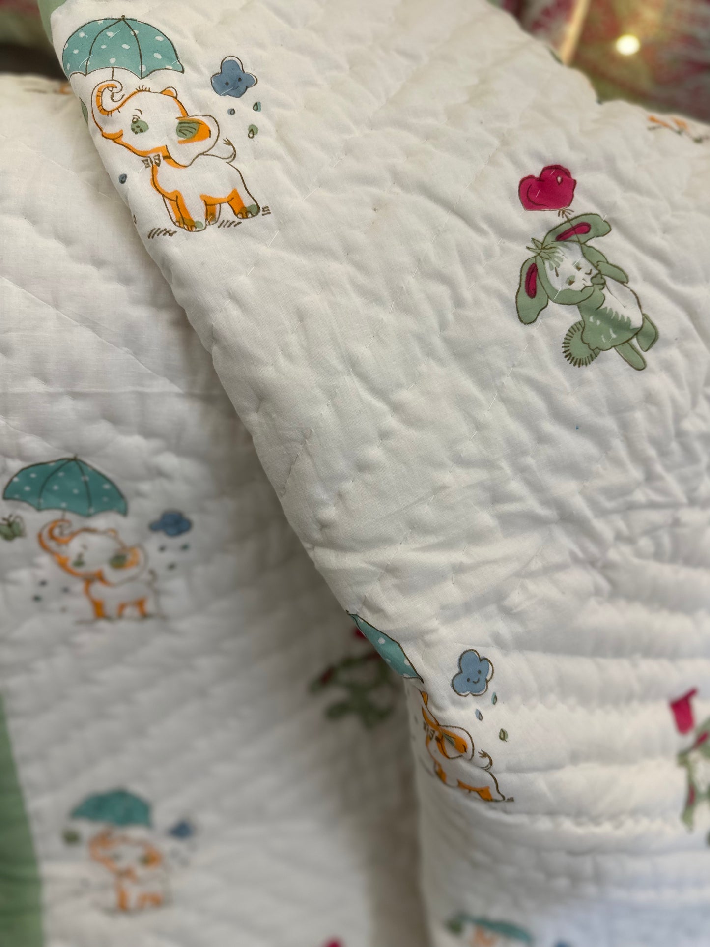 Reversible Hand Block Baby Quilt | 40*60 Inches | Lil' Paws