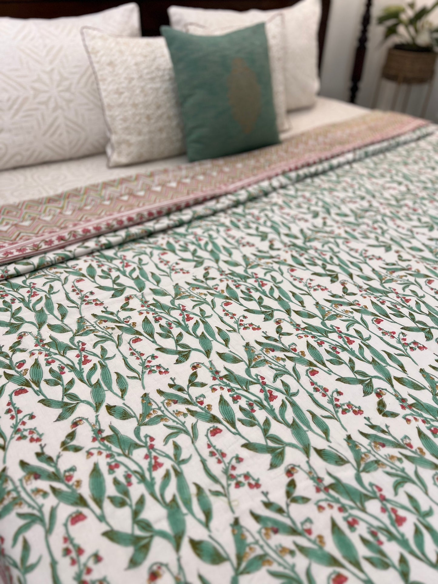 Reversible Hand Block Dohar | King Size | 90*108 Inches | Baag