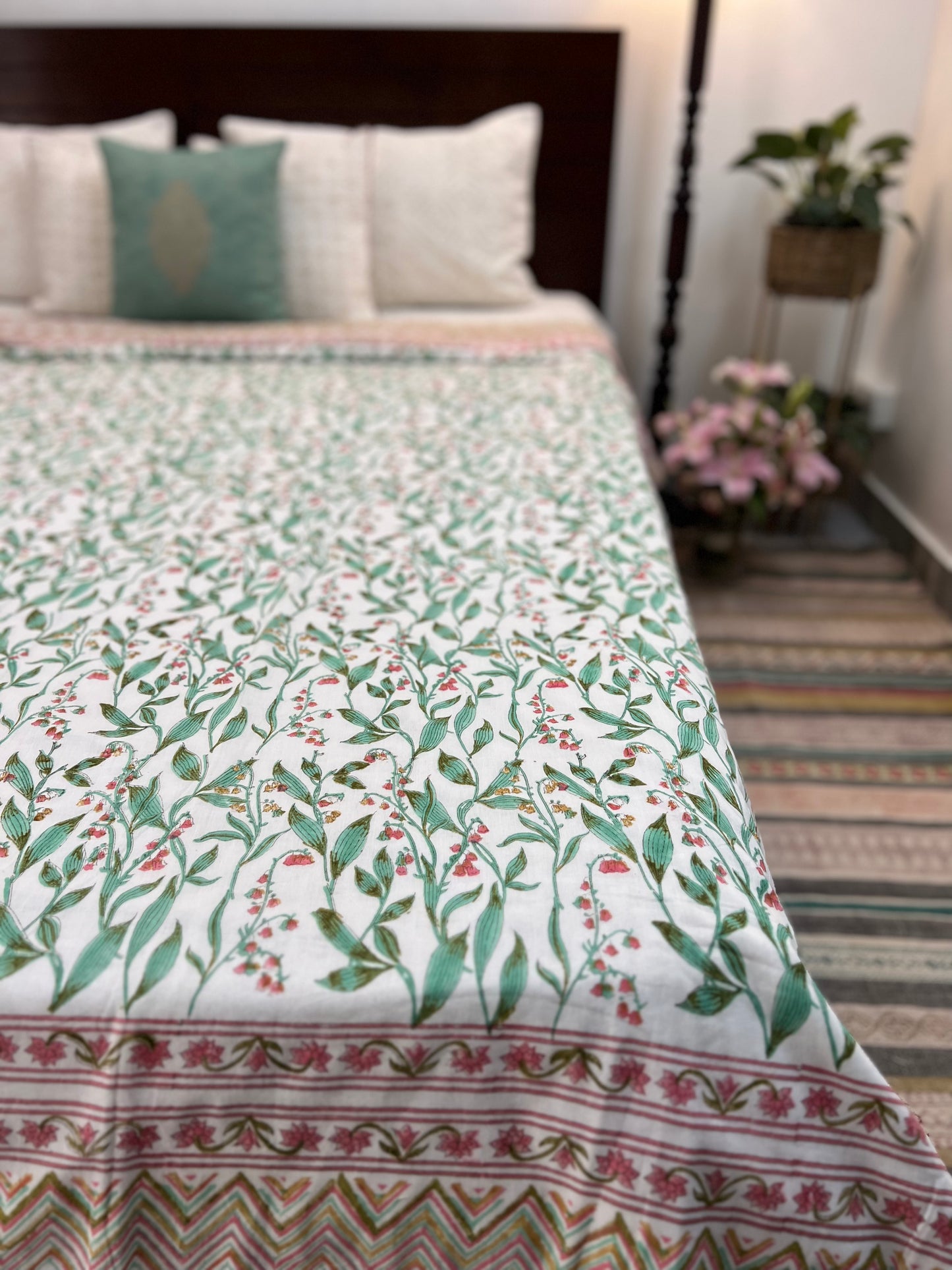Reversible Hand Block Dohar | King Size | 90*108 Inches | Baag
