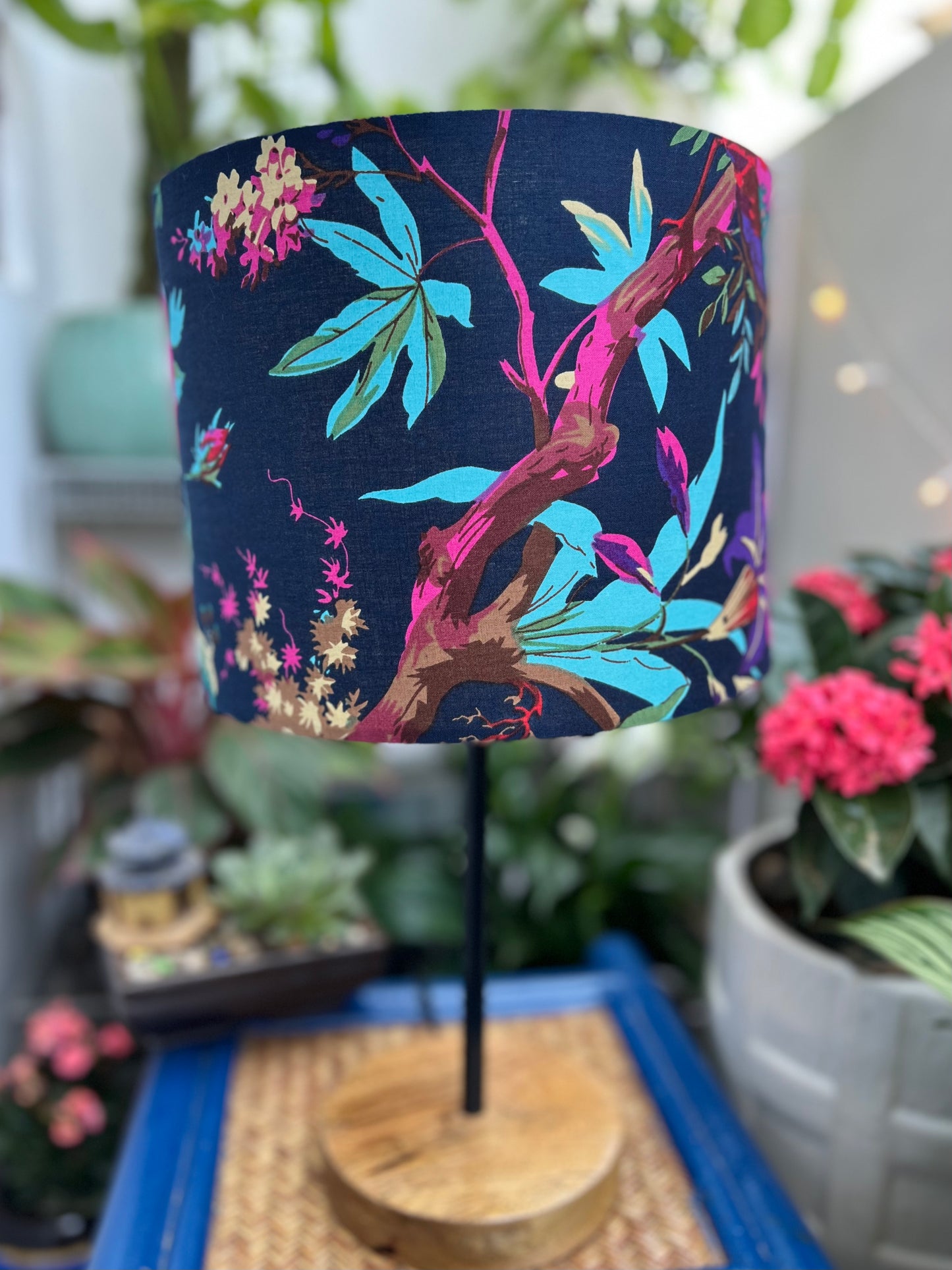 Lamp - Dark Blue Floral