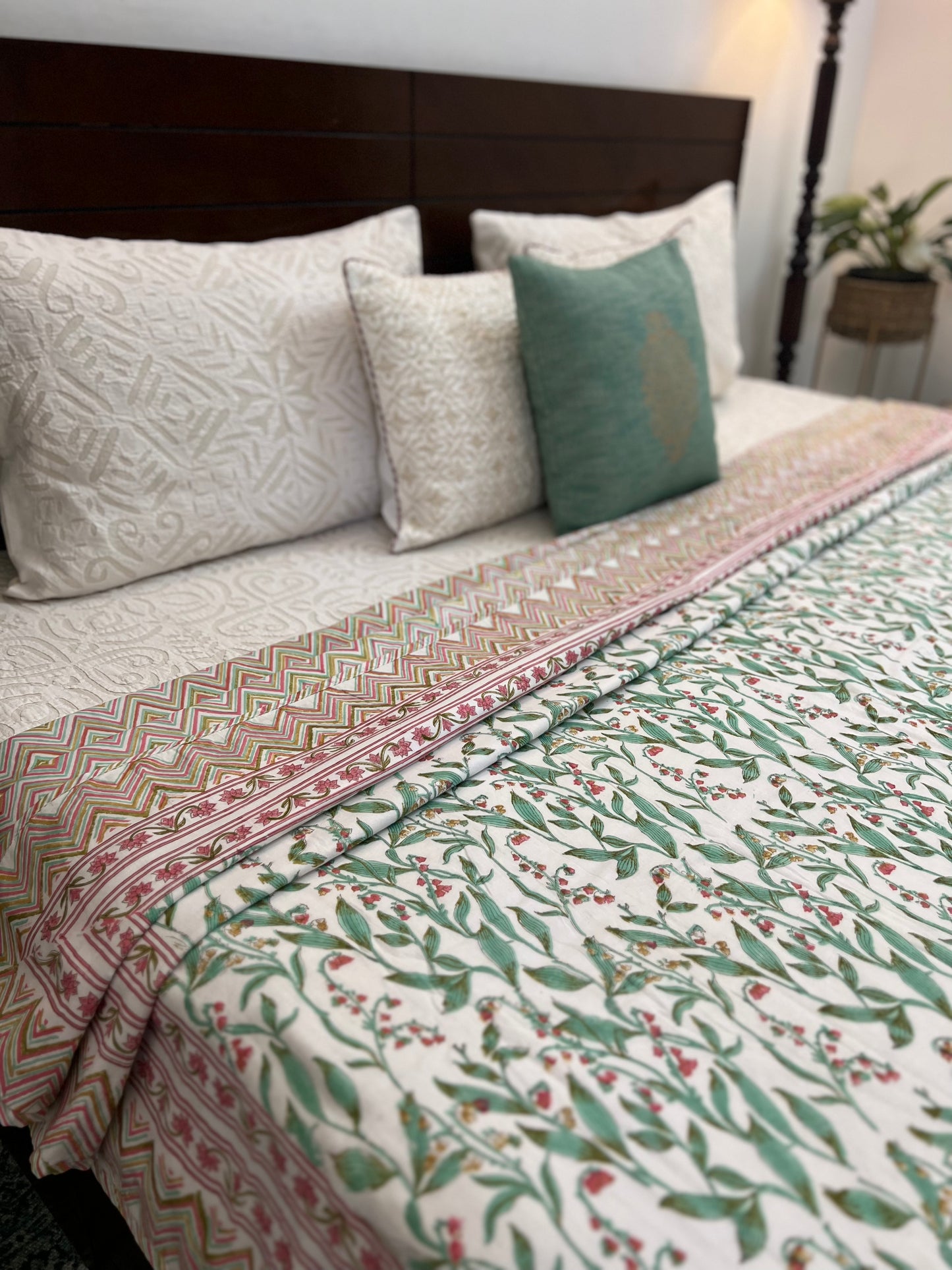 Reversible Hand Block Dohar | King Size | 90*108 Inches | Baag