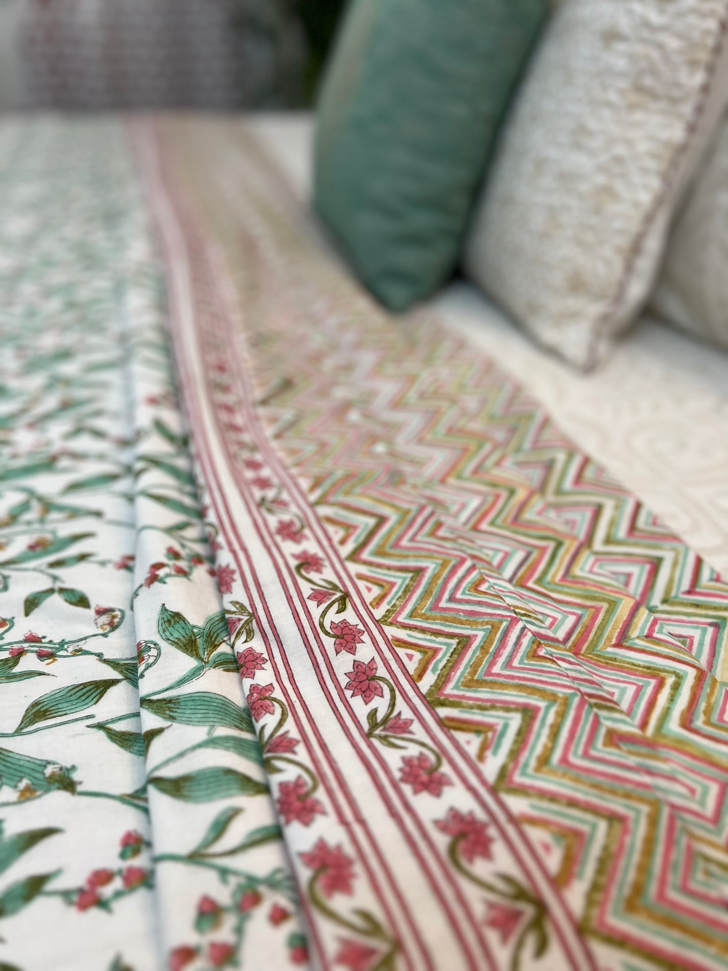 Reversible Hand Block Dohar | King Size | 90*108 Inches | Baag