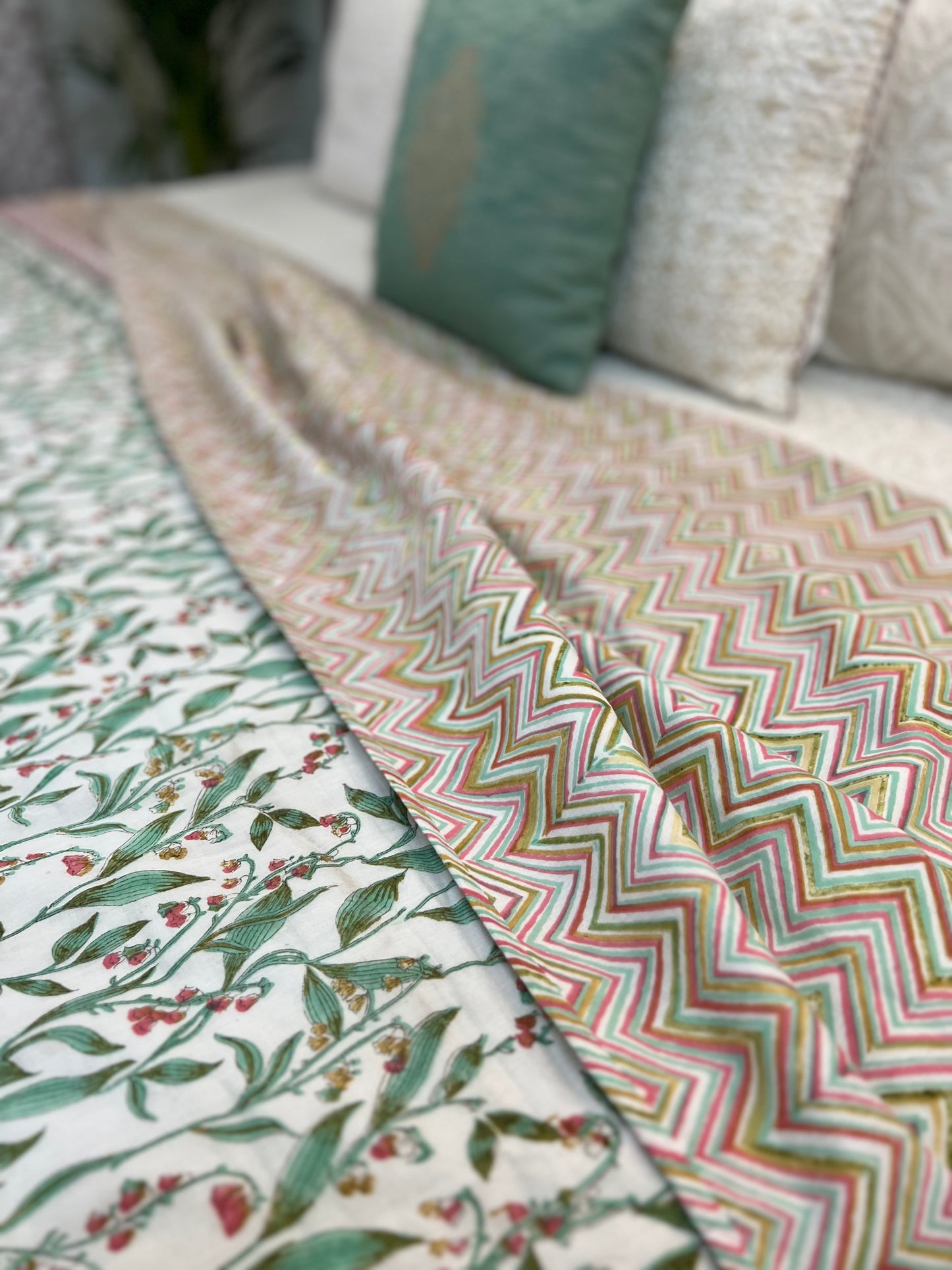 Reversible Hand Block Dohar | King Size | 90*108 Inches | Baag