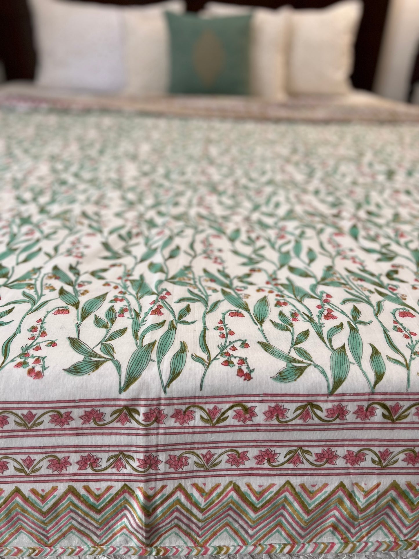 Reversible Hand Block Dohar | King Size | 90*108 Inches | Baag