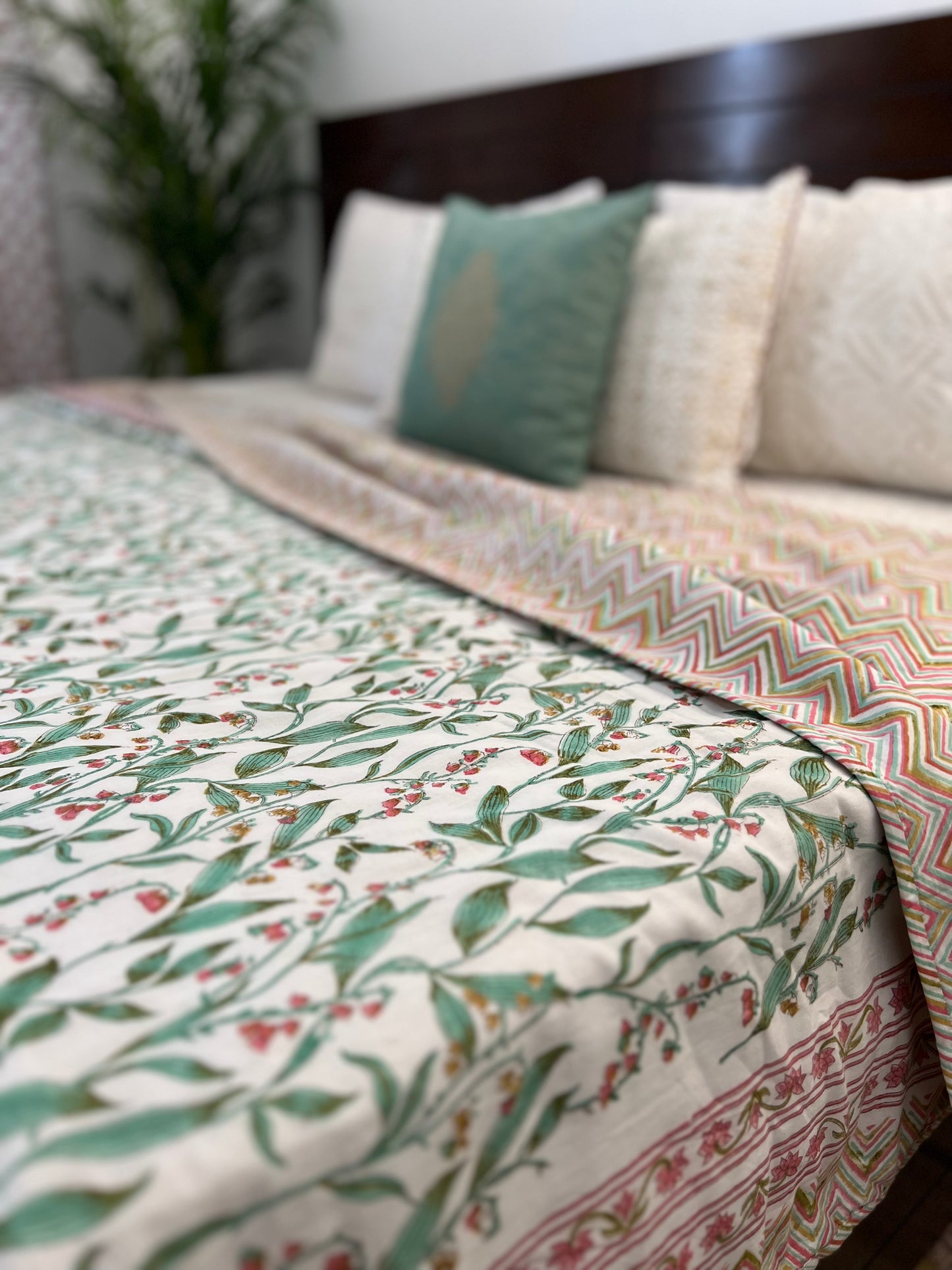 Reversible Hand Block Dohar | King Size | 90*108 Inches | Baag