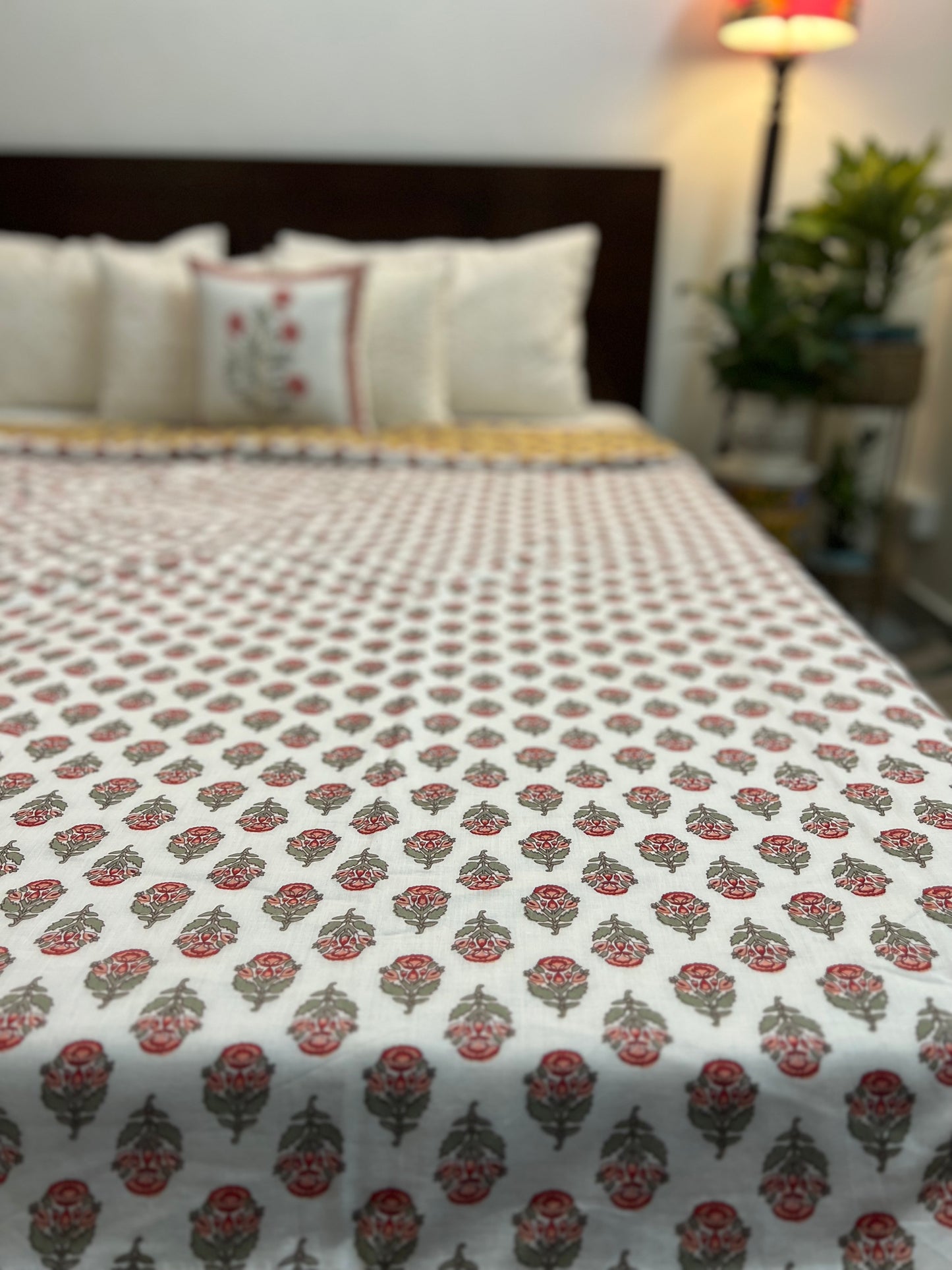 Reversible Hand Print Dohar | King Size | 90*108 Inches | Basant