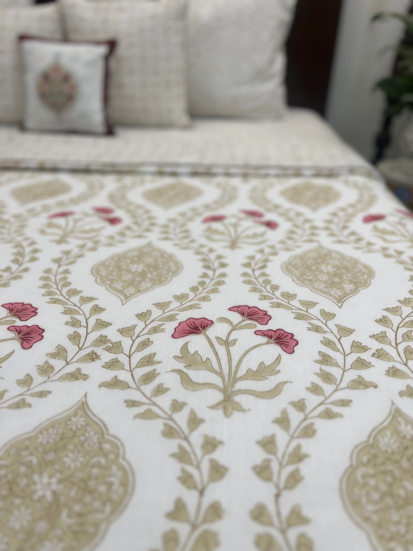 Reversible Hand Block Dohar | King Size | 90*108 Inches | The Golden Light