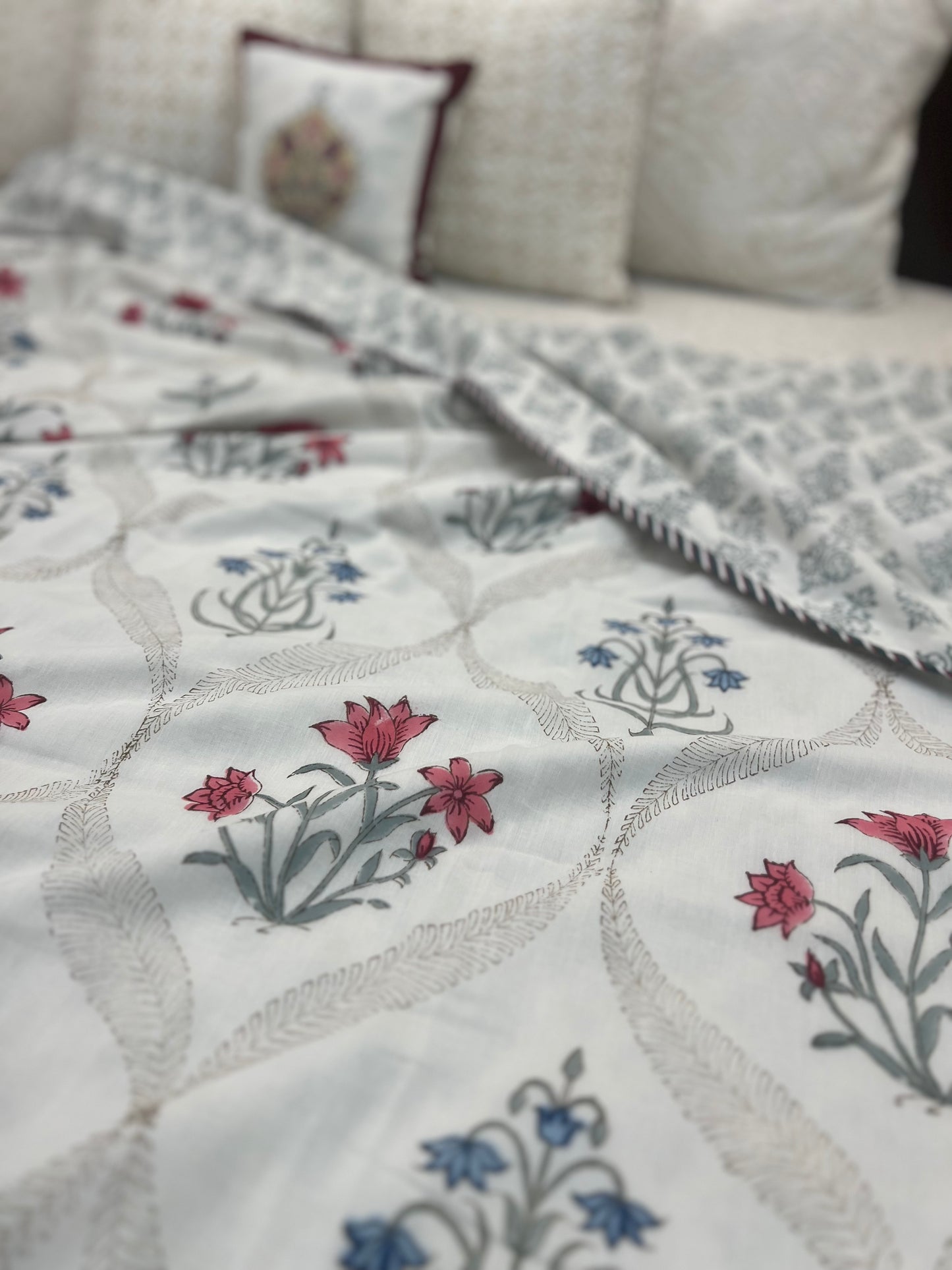 Reversible Hand Block Dohar | Sunahari