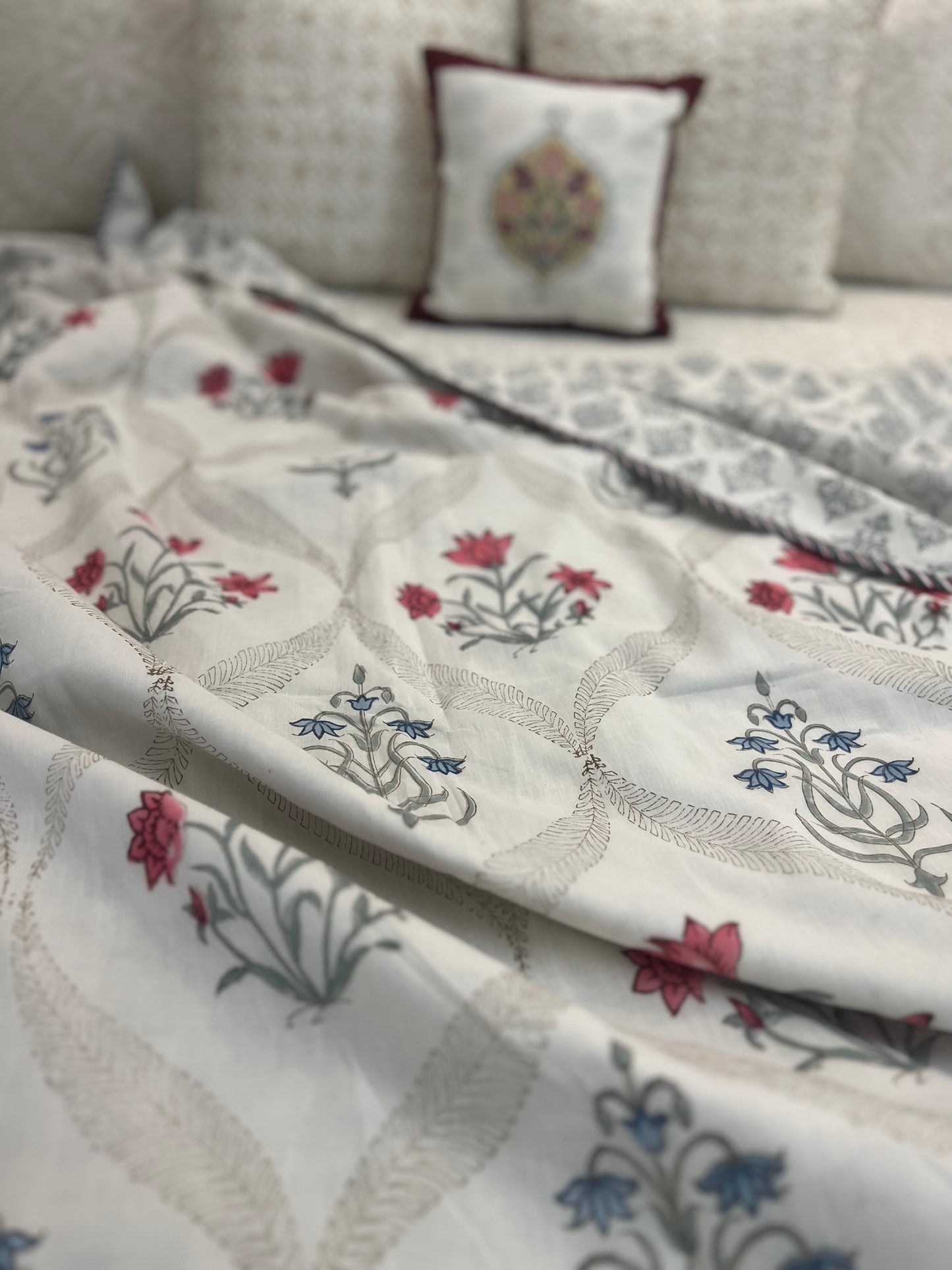 Reversible Hand Block Dohar | Sunahari