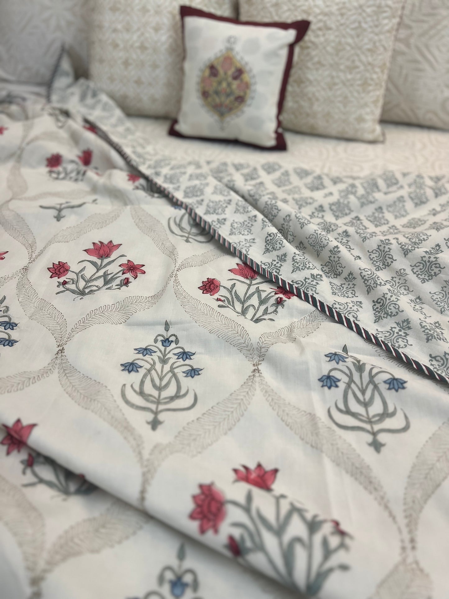 Reversible Hand Block Dohar | Sunahari