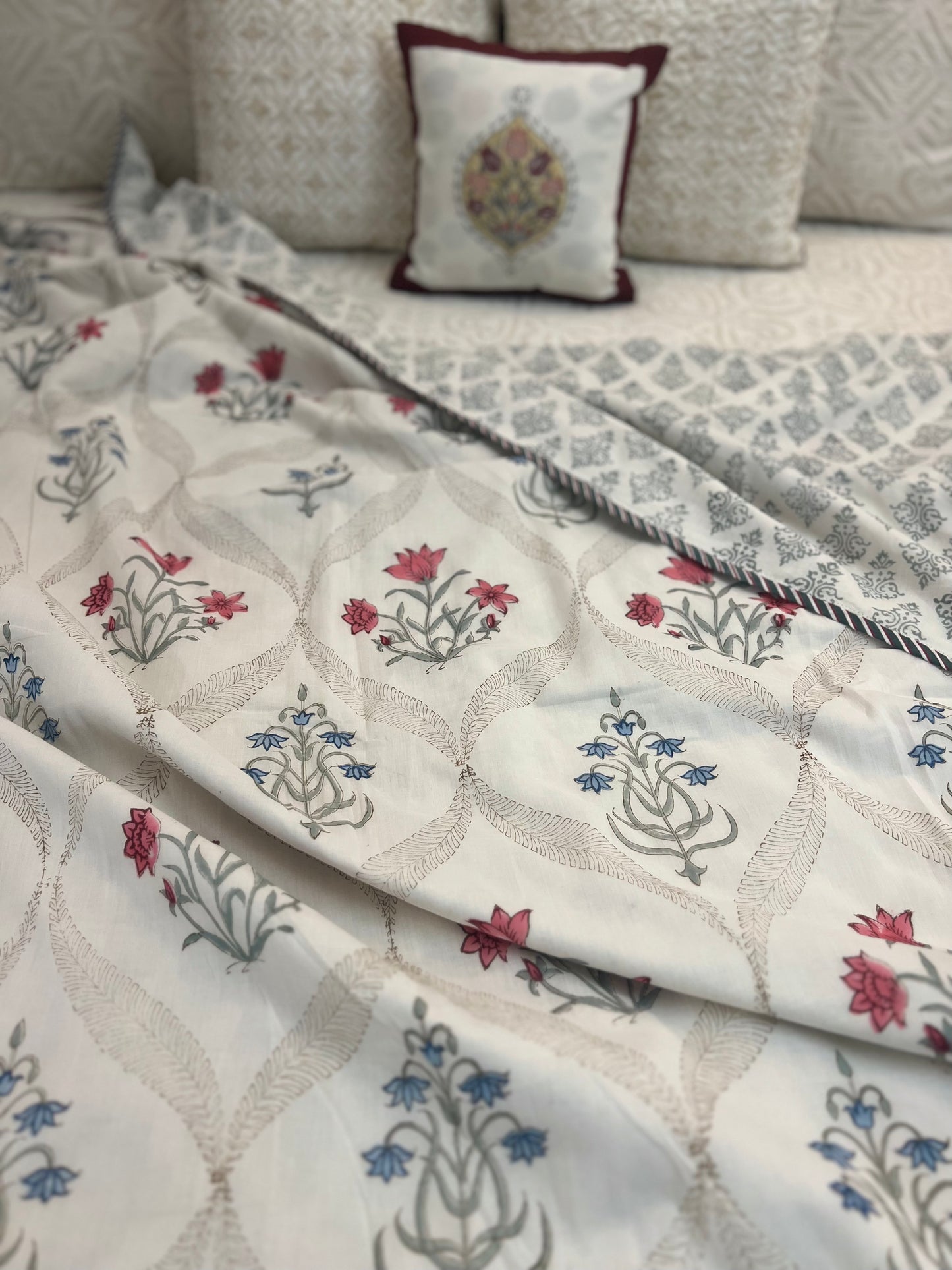 Reversible Hand Block Dohar | Sunahari