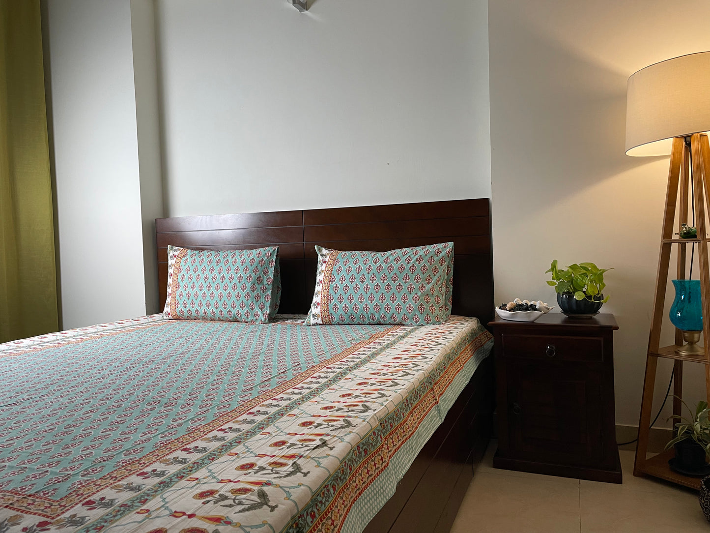 Turquoise Booti- Bedsheet