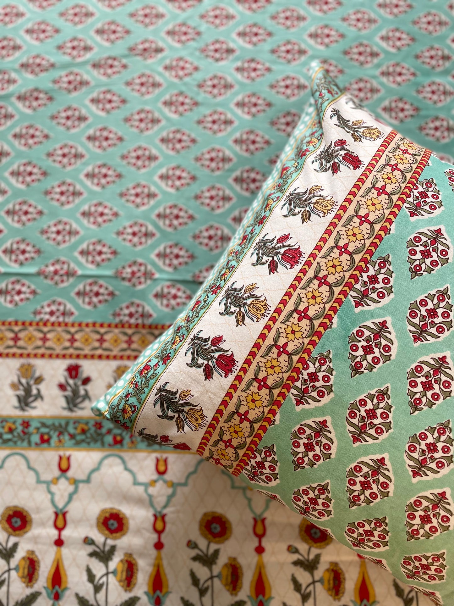 Turquoise Booti- Bedsheet