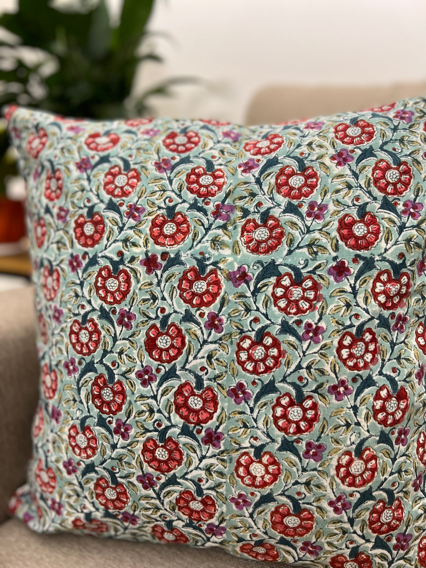 Pair | Handblock Cotton Cushion Cover  | 16*16 Inches | Phuhaar