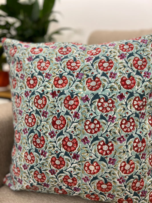 Pair | Handblock Cotton Cushion Cover  | 16*16 Inches | Phuhaar