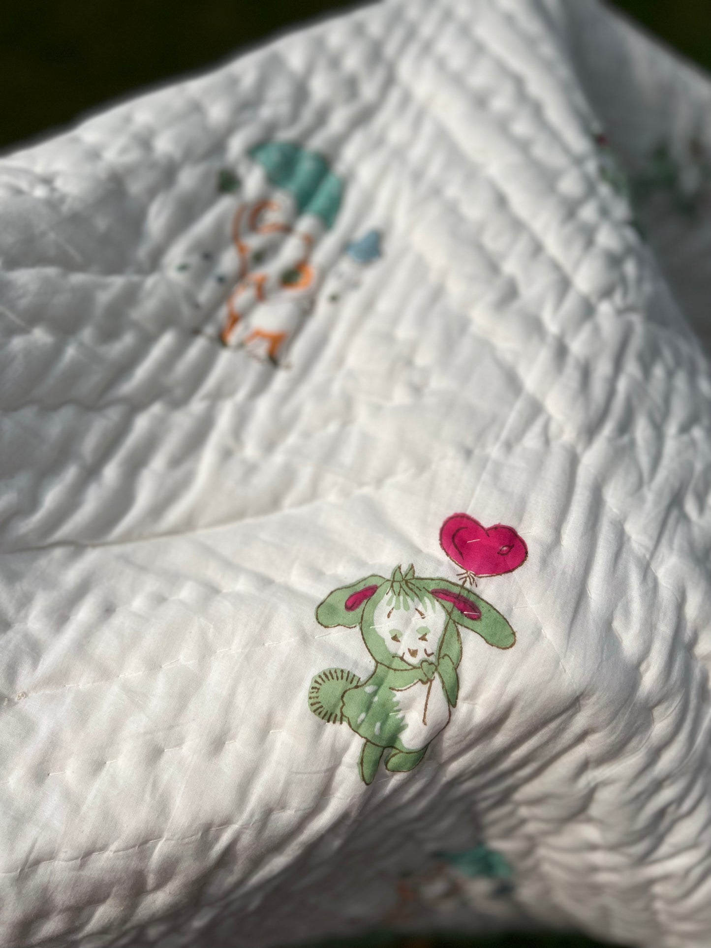 Reversible Hand Block Baby Quilt | 40*60 Inches | Lil' Paws