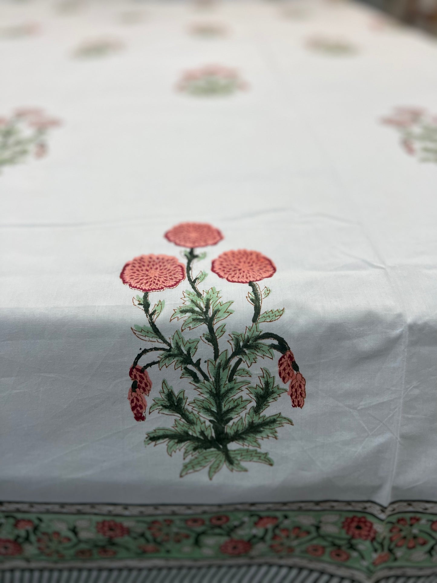 Red Poppy | Hand Block Bedsheet | 300 TC