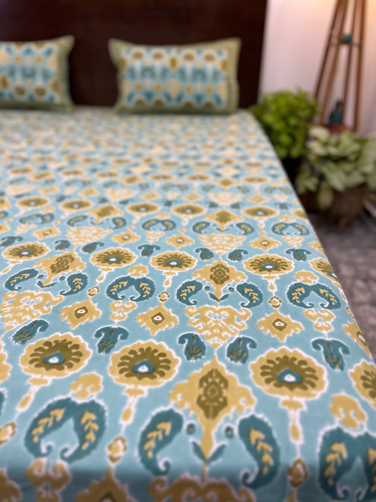 Super King Size | 108*108 inches | Dark Aqua Multicoloured