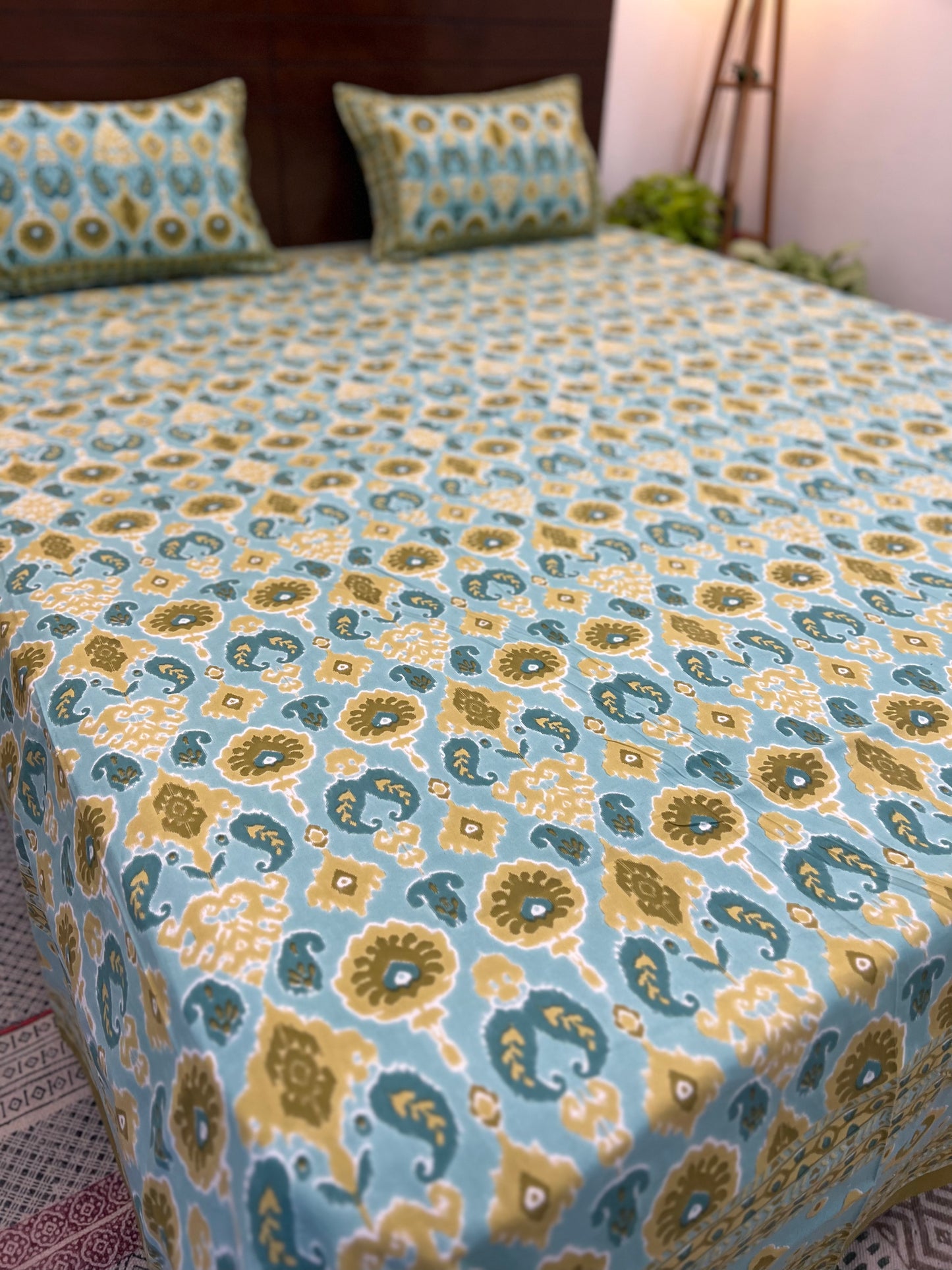 Super King Size | 108*108 inches | Dark Aqua Multicoloured