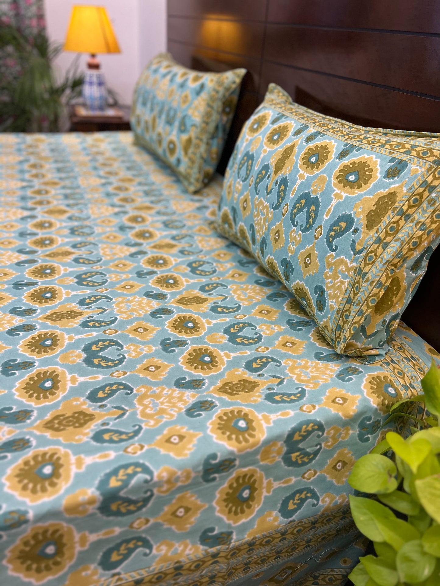 Super King Size | 108*108 inches | Dark Aqua Multicoloured