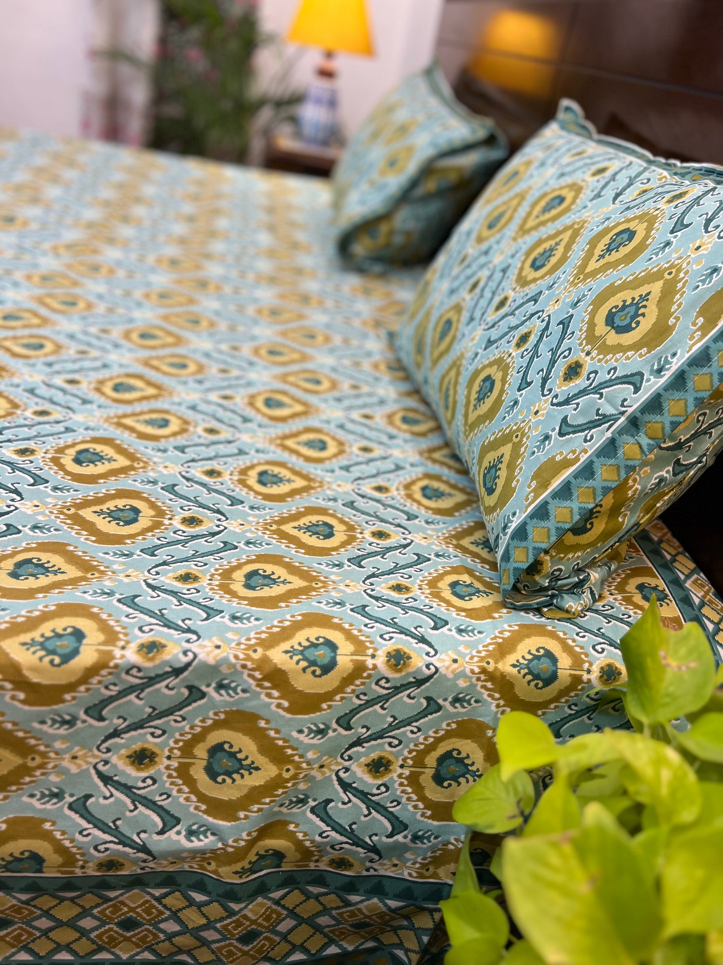 Super King Size | 108*108 inches | Light Blue Multicoloured