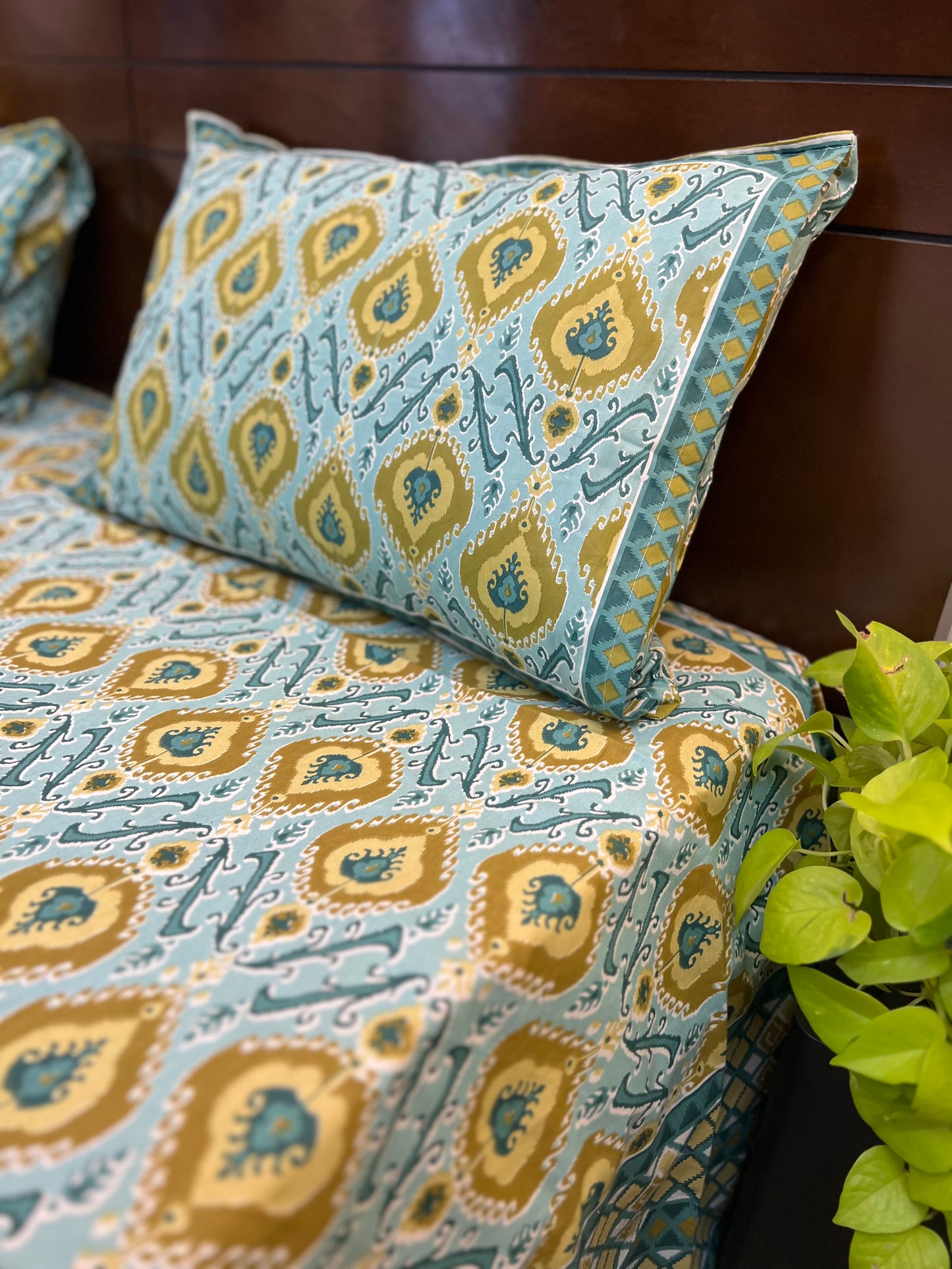 Super King Size | 108*108 inches | Light Blue Multicoloured