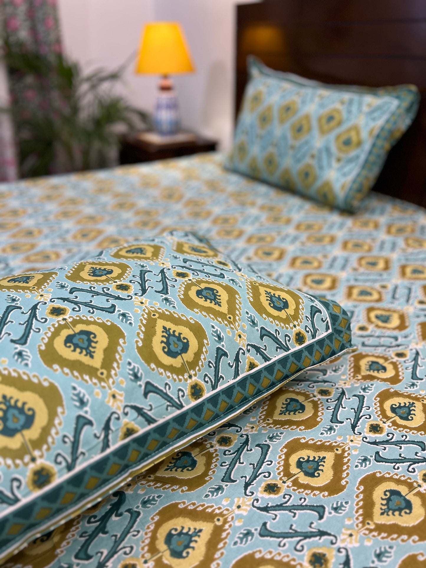 Super King Size | 108*108 inches | Light Blue Multicoloured