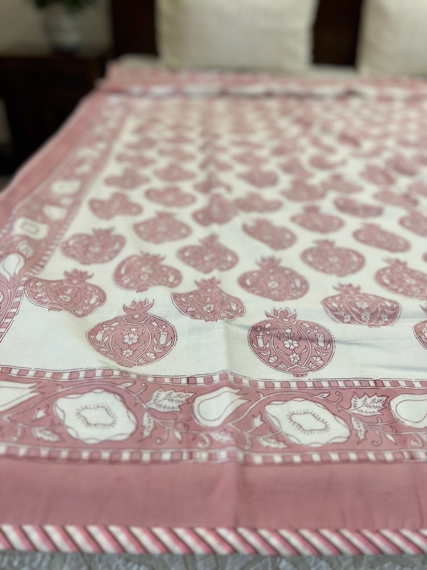 Reversible Hand Block Dohar | Single Size | 60*90 Inches | Pomegranate