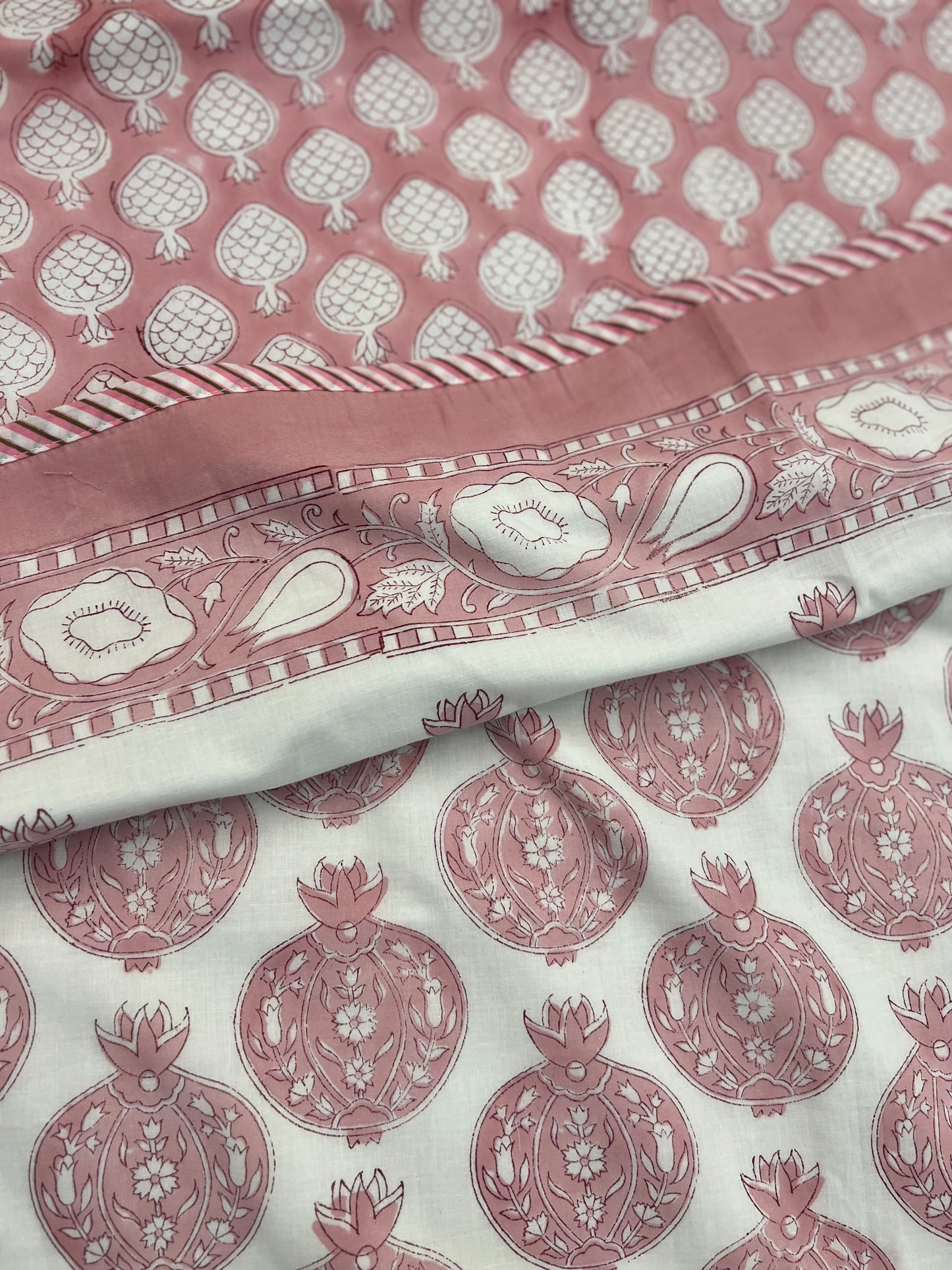 Reversible Hand Block Dohar | Single Size | 60*90 Inches | Pomegranate