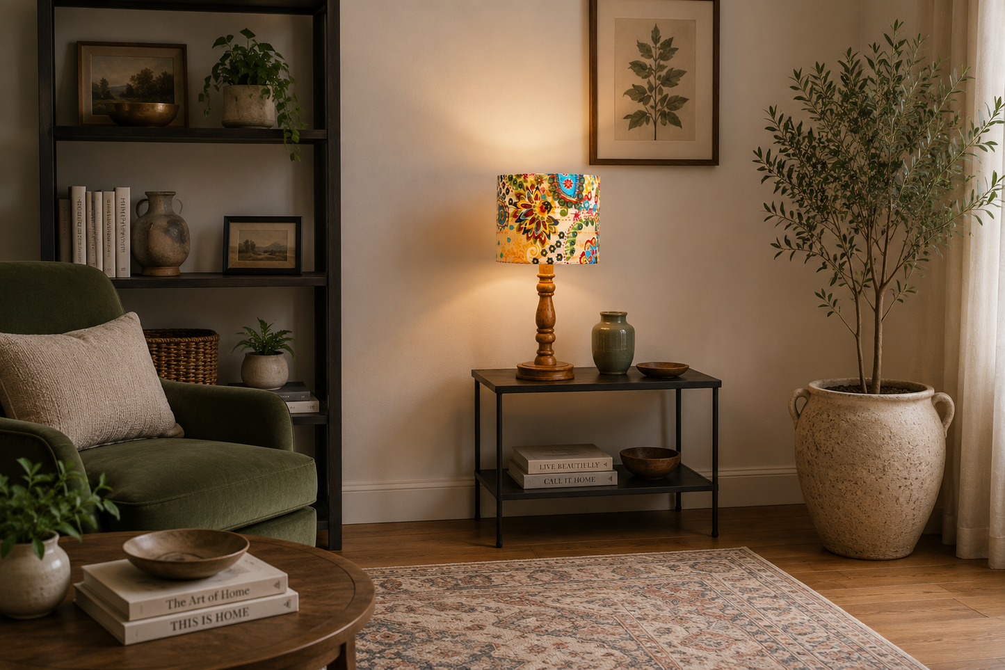 Lamp - Kantha | Shades of Yellow| White Base