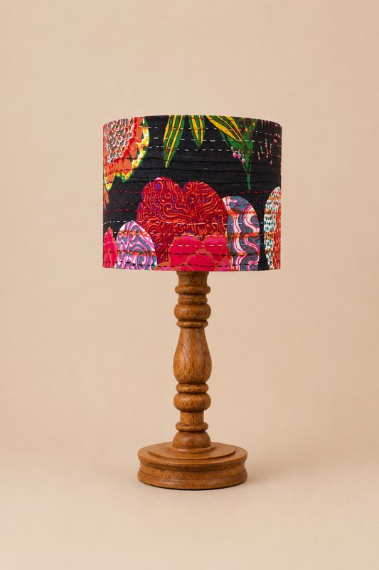 Lamp - Kantha | Black Floral