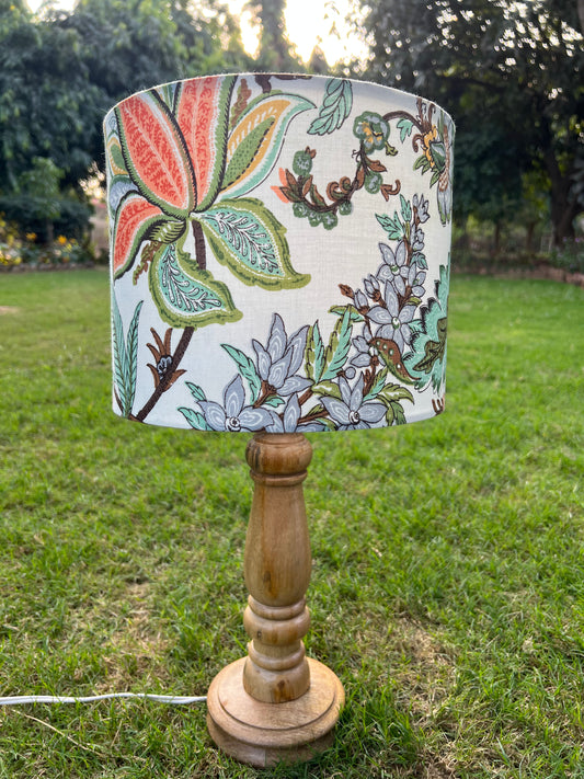 Lamp - White & Peach Floral