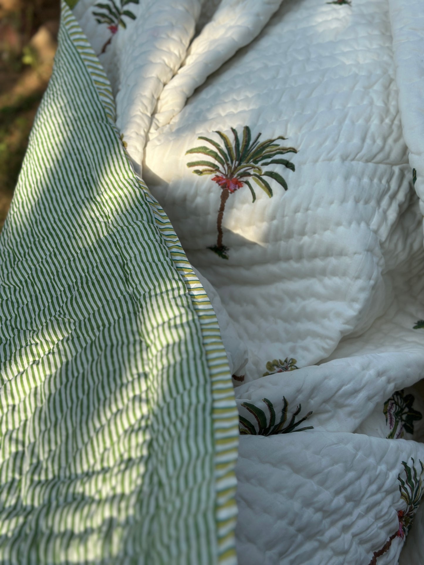 Reversible Hand Block Quilt | Jungle Canopy