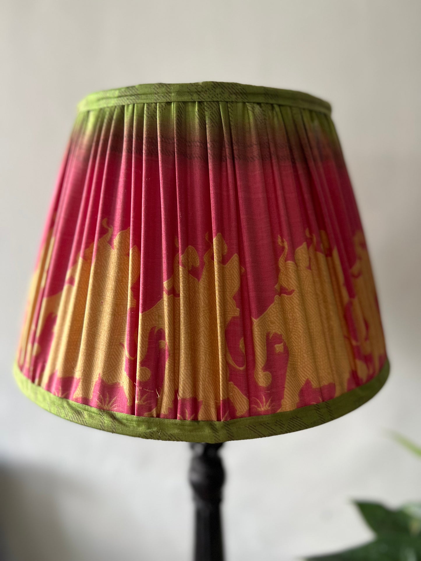 Pink Lamp Shade with Sheesham wood base